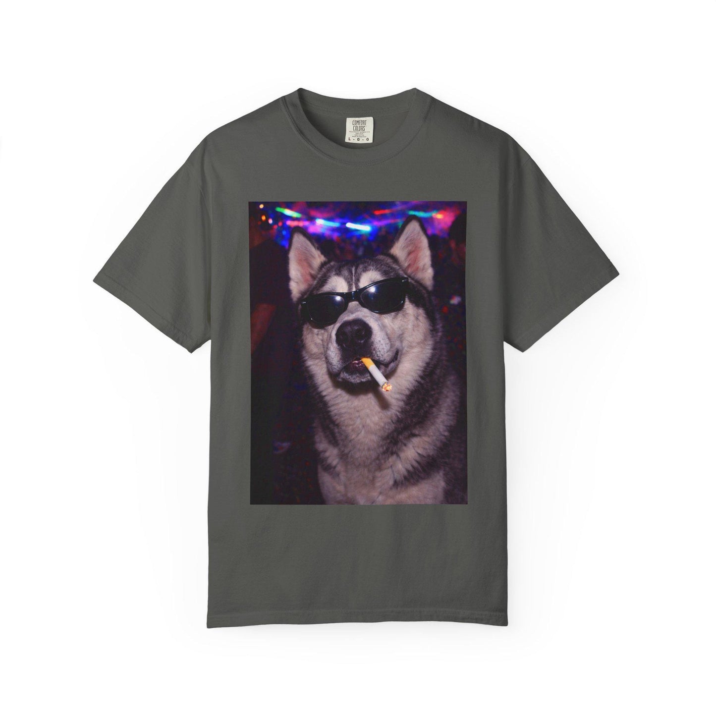 Funny Husky Shirt, Hilarious Dogs Smoking Night Club T-Shirt, Party Animal Tee Gift, I Got That Dog In Me y2k Rave Themed Tshirt