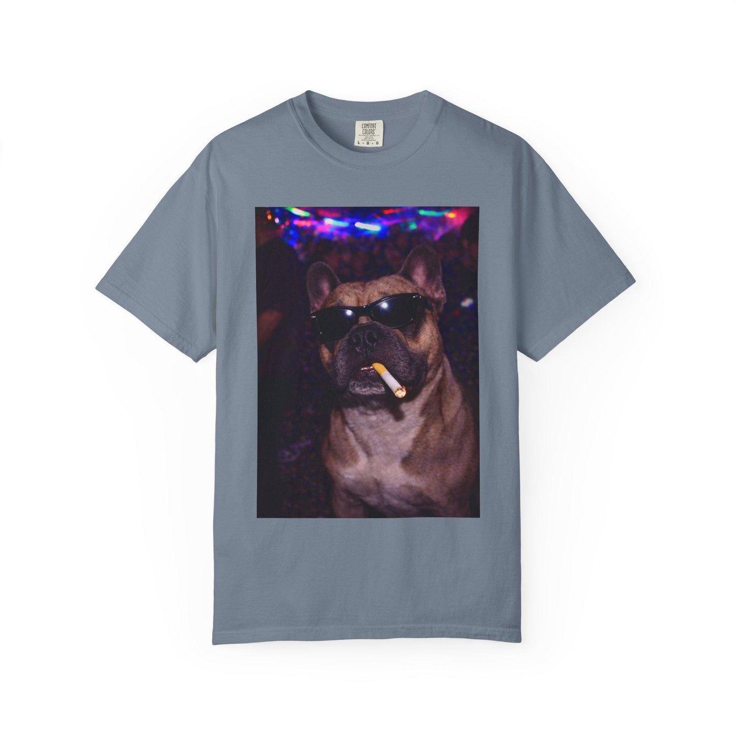 Funny French Bulldog Shirt, Hilarious Frenchie Dogs Smoking Night Club T-Shirt, Party Animal Tee Gift, I Got That Dog In Me y2k Rave Tshirt