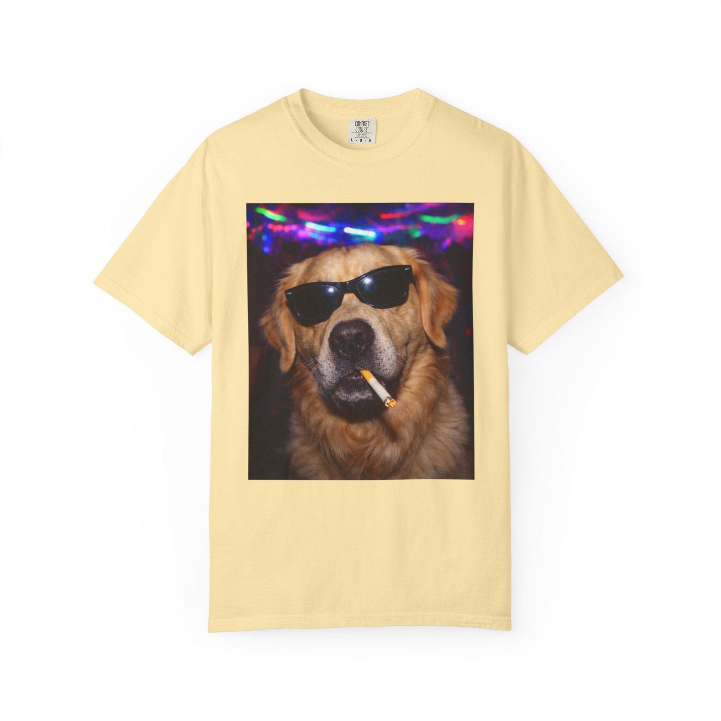 Funny Golden Retriever Shirt, Hilarious Dogs Smoking Night Club T-Shirt, Party Animal Tee Gift, I Got That Dog In Me y2k Rave Themed Tshirt