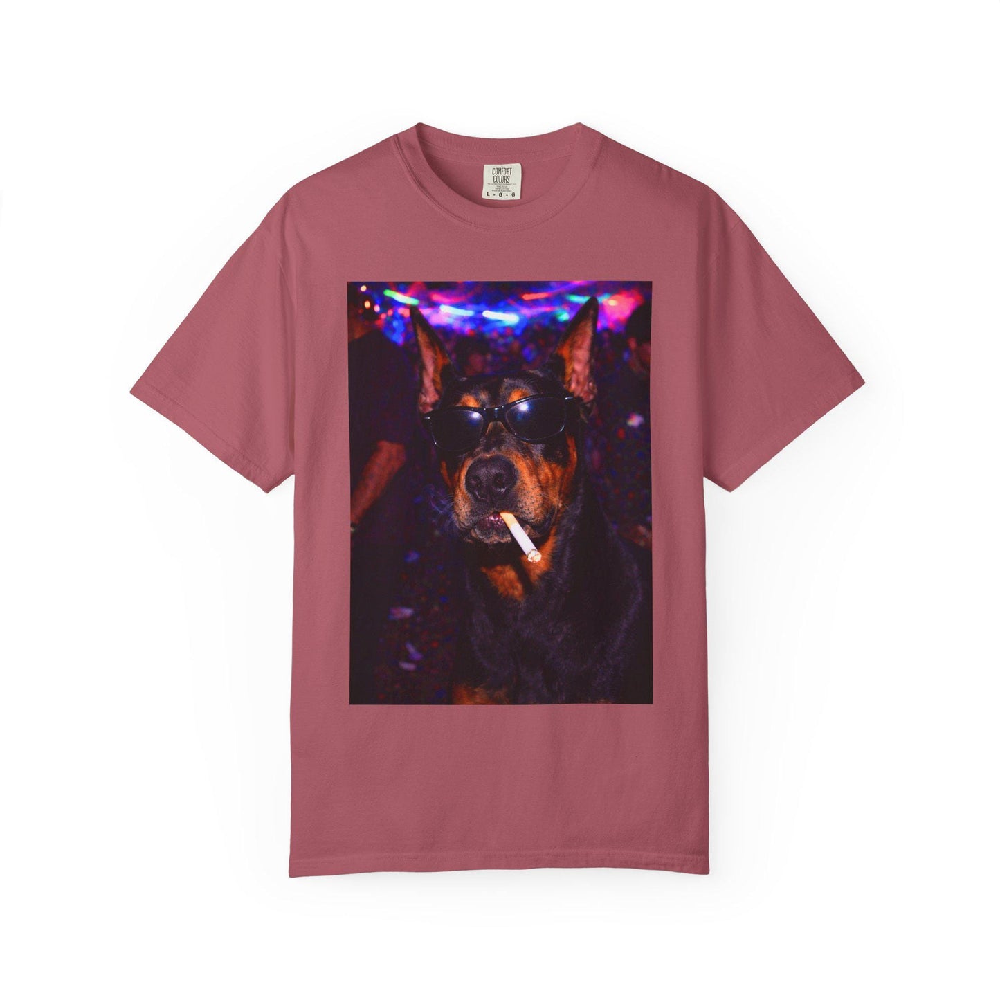 Funny Doberman Shirt, Hilarious Dogs Smoking Night Club T-Shirt, Party Animal Tee Gift, I Got That Dog In Me y2k Rave Themed Tshirt