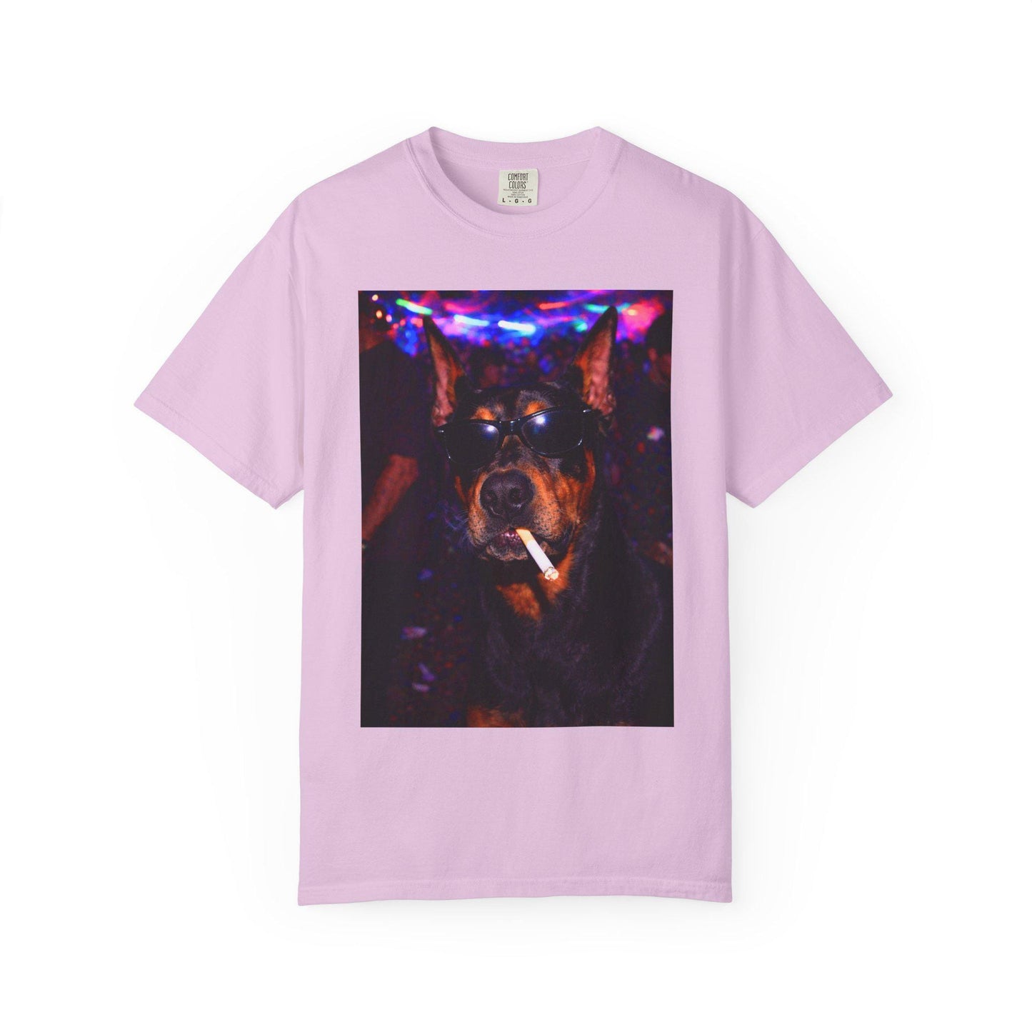 Funny Doberman Shirt, Hilarious Dogs Smoking Night Club T-Shirt, Party Animal Tee Gift, I Got That Dog In Me y2k Rave Themed Tshirt