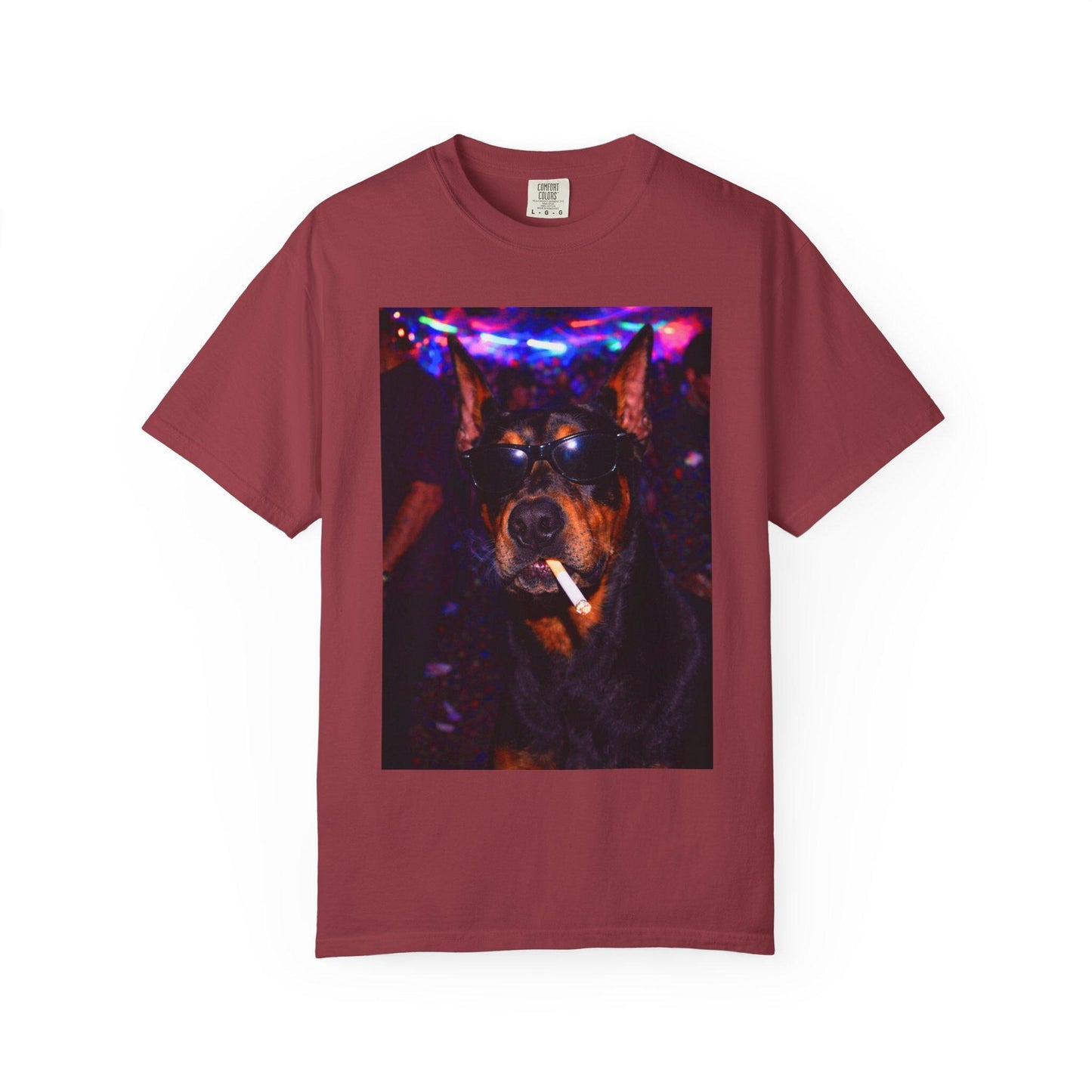 Funny Doberman Shirt, Hilarious Dogs Smoking Night Club T-Shirt, Party Animal Tee Gift, I Got That Dog In Me y2k Rave Themed Tshirt
