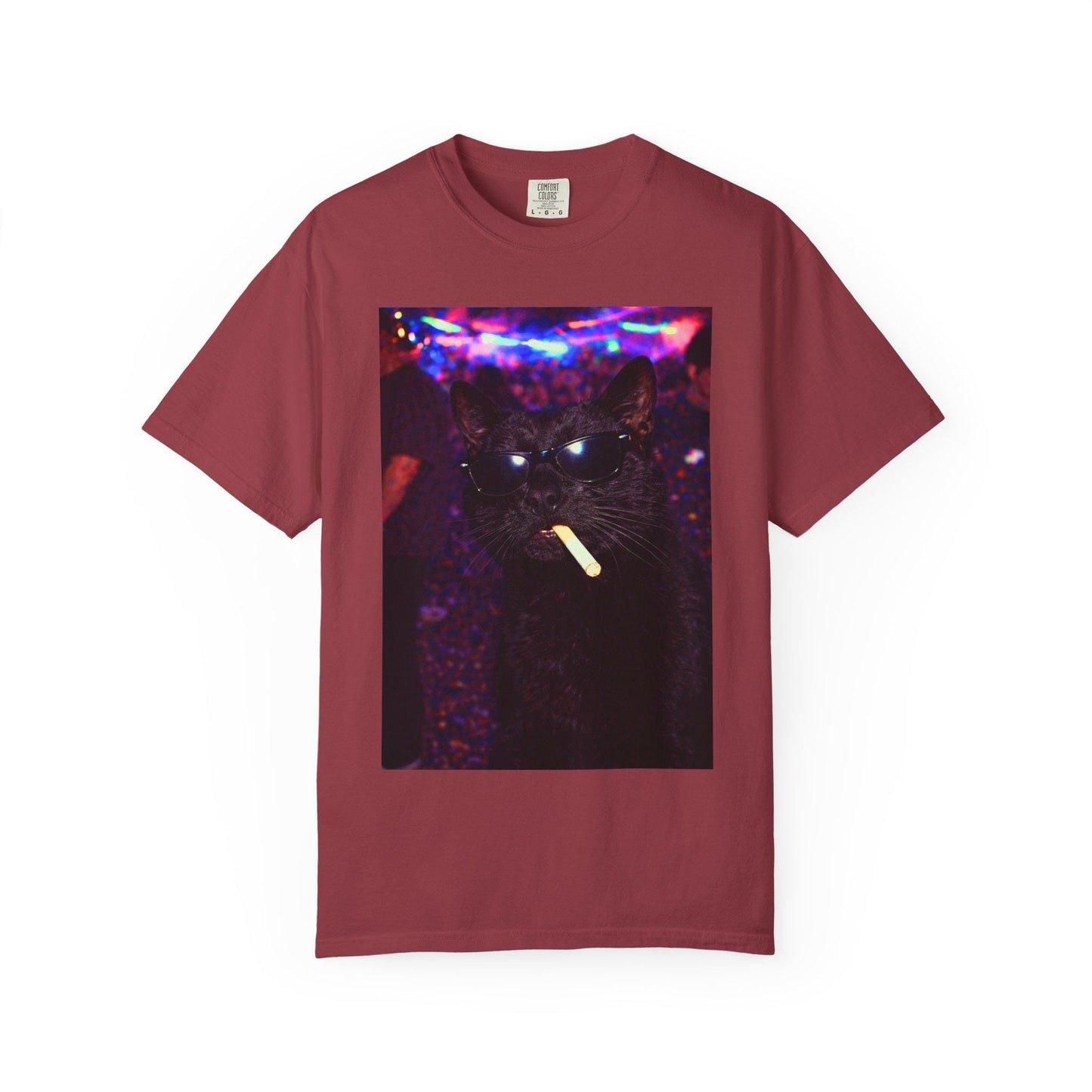 Funny Black Cat Shirt, Hilarious Cats Smoking Night Club T-Shirt, Party Animal Tee Gift, Y2k Rave Kitty Tshirt