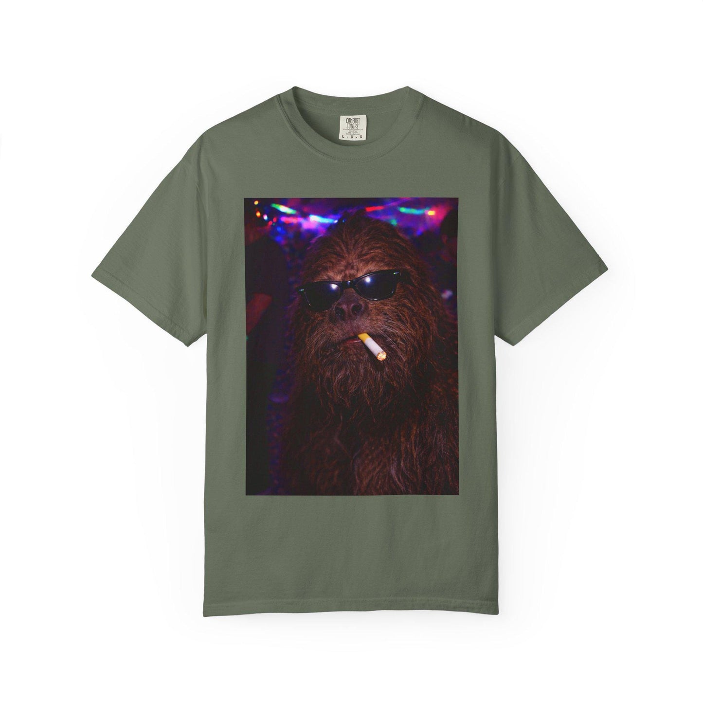 Funny Bigfoot Shirt, Hilarious Sasquatch Smoking Night Club T-Shirt, Party Animal Tee Gift, Y2k Nightlife Rave Tshirt