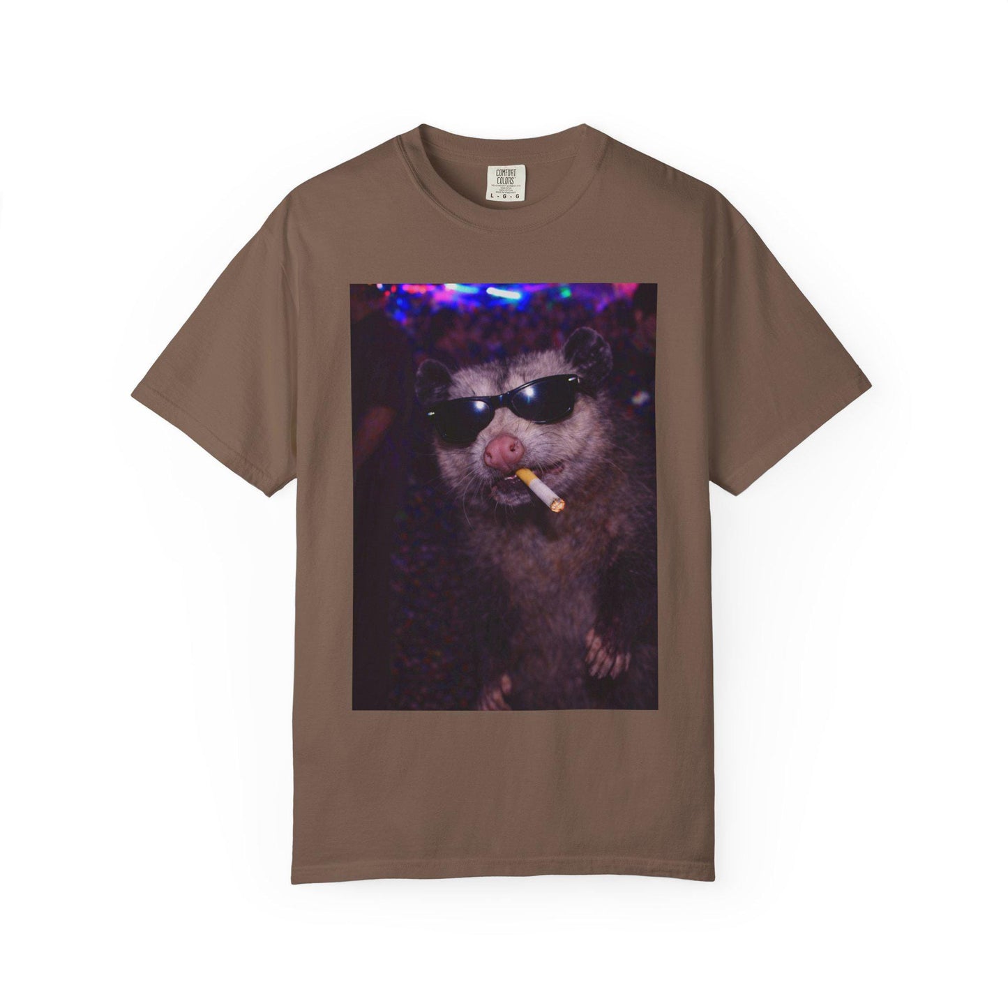 Funny Possum Shirt, Hilarious Opossum Smoking Night Club T-Shirt, Party Animal Tee Gift, Y2k Nightlife Rave Tshirt