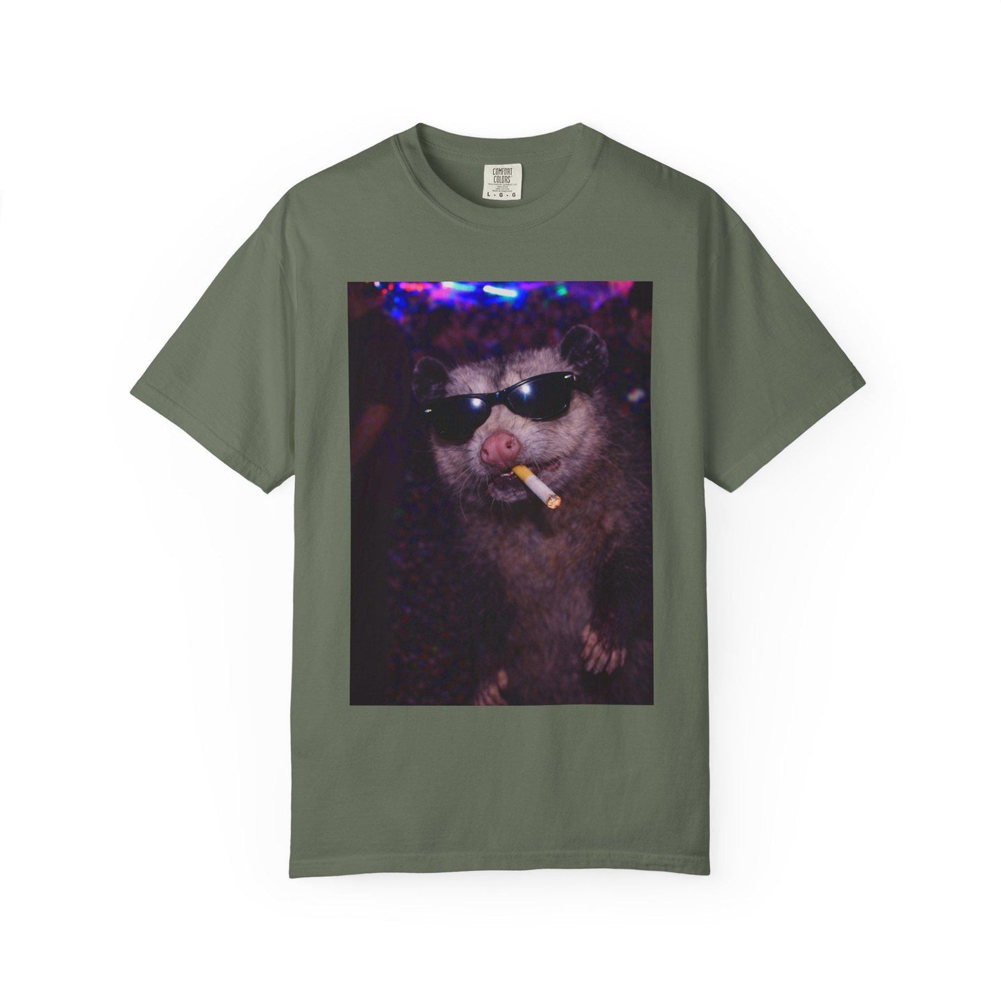 Funny Possum Shirt, Hilarious Opossum Smoking Night Club T-Shirt, Party Animal Tee Gift, Y2k Nightlife Rave Tshirt