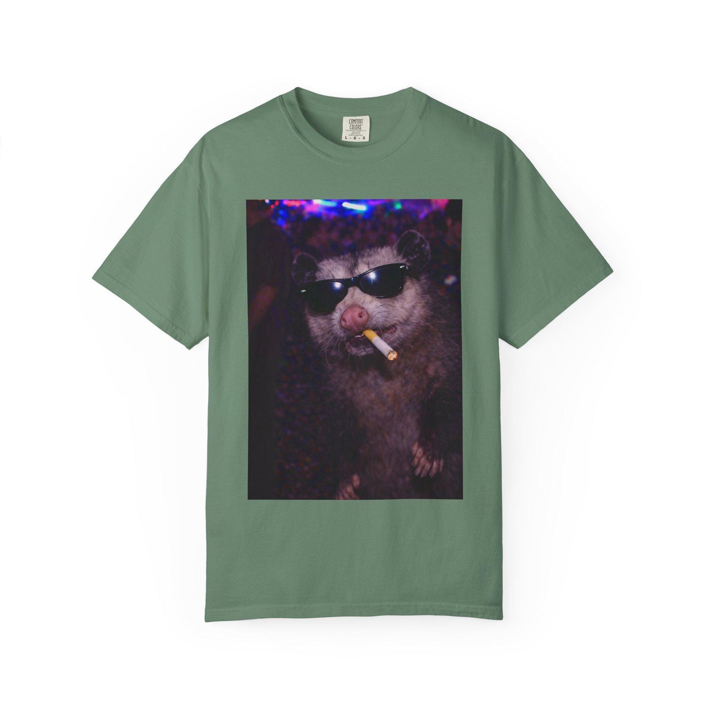 Funny Possum Shirt, Hilarious Opossum Smoking Night Club T-Shirt, Party Animal Tee Gift, Y2k Nightlife Rave Tshirt