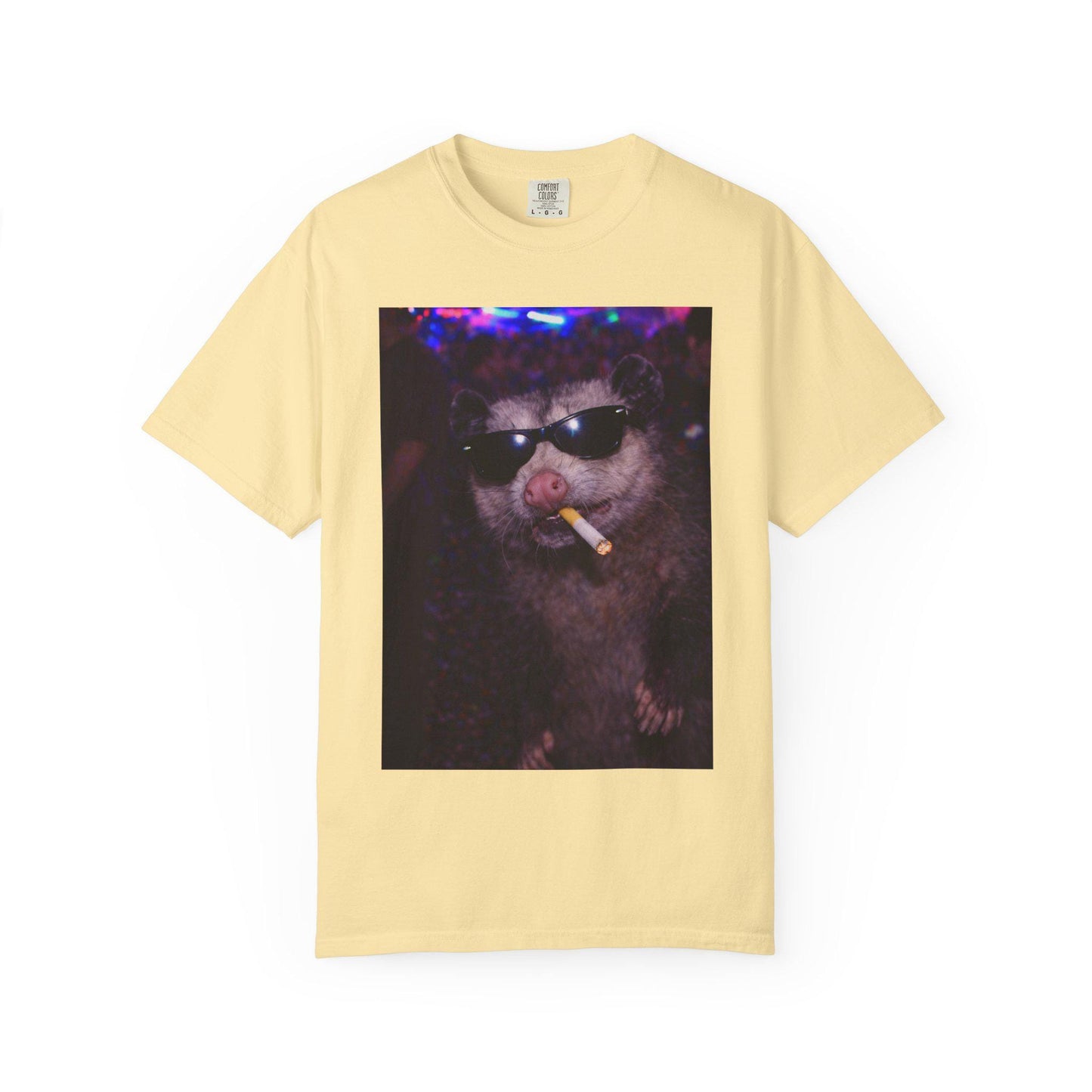 Funny Possum Shirt, Hilarious Opossum Smoking Night Club T-Shirt, Party Animal Tee Gift, Y2k Nightlife Rave Tshirt