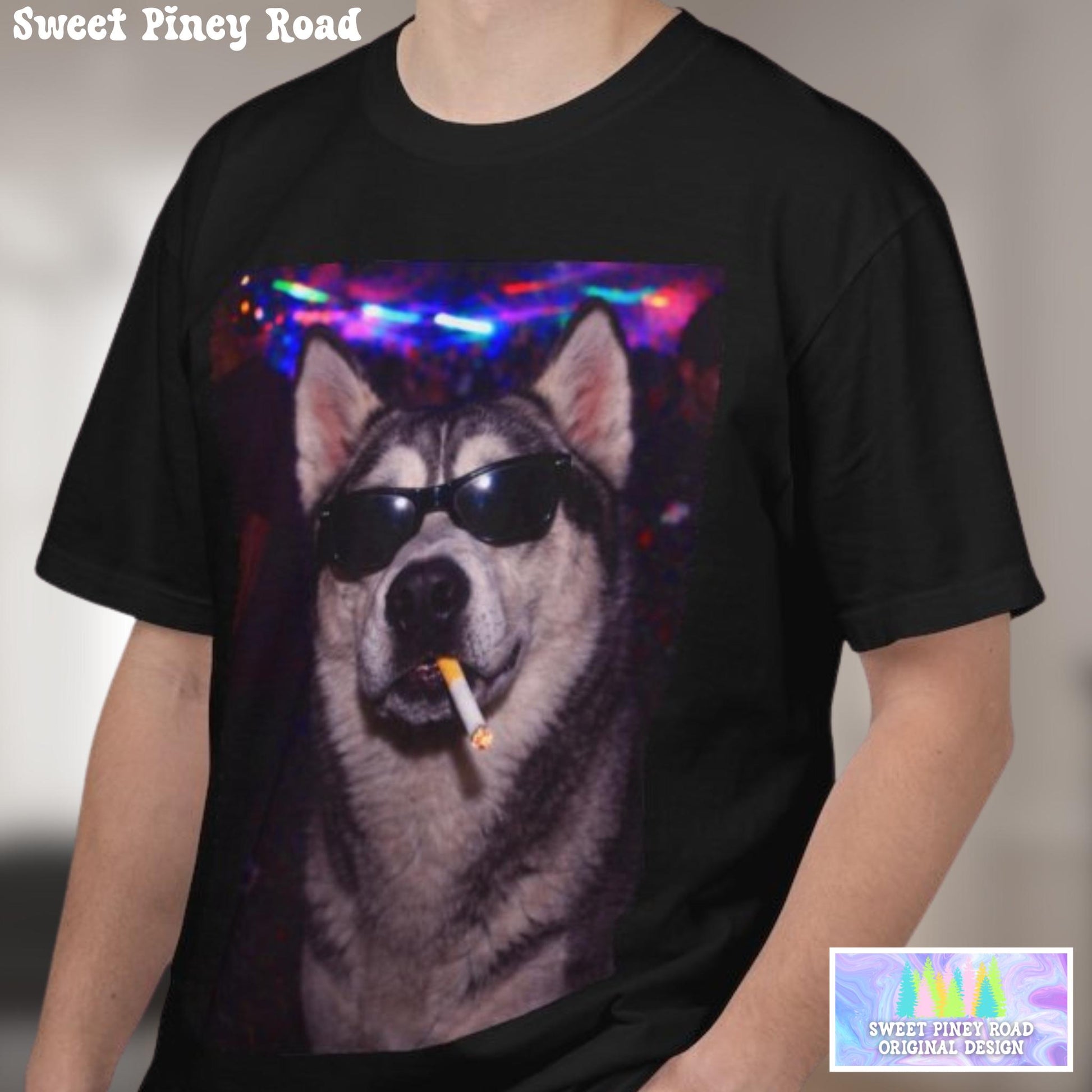 Funny Husky Shirt, Hilarious Dogs Smoking Night Club T-Shirt, Party Animal Tee Gift, I Got That Dog In Me y2k Rave Themed Tshirt