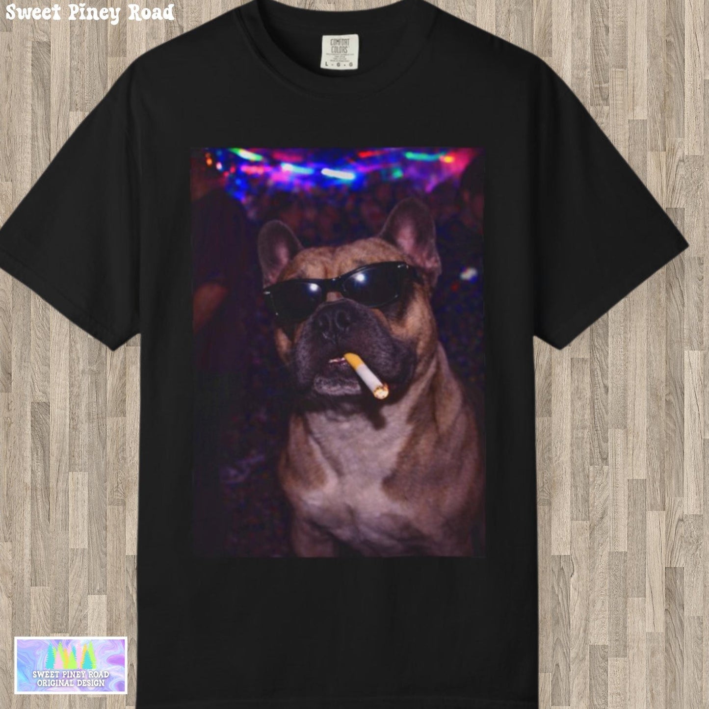 Funny French Bulldog Shirt, Hilarious Frenchie Dogs Smoking Night Club T-Shirt, Party Animal Tee Gift, I Got That Dog In Me y2k Rave Tshirt