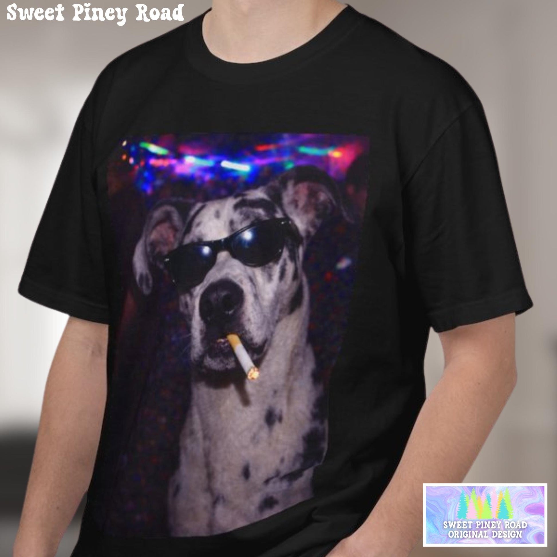 Funny Great Dane Shirt, Hilarious Dogs Smoking Night Club T-Shirt, Party Animal Tee Gift, I Got That Dog In Me y2k Rave Themed Tshirt