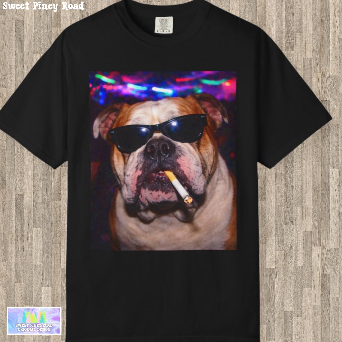 Funny English Bulldog Shirt, Hilarious Bully Dogs Smoking Night Club T-Shirt, Party Animal Tee Gift, I Got That Dog In Me y2k Rave Tshirt