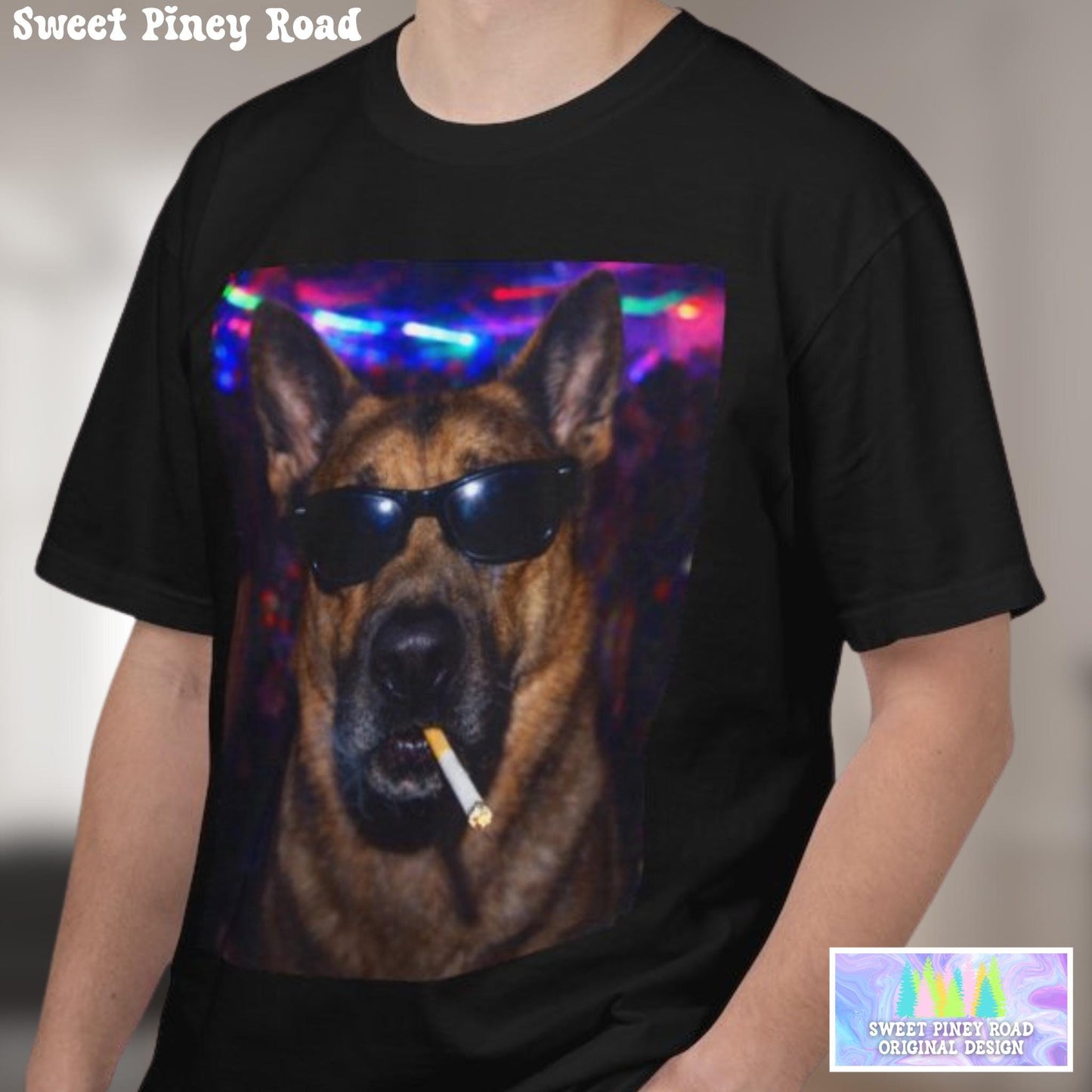 Funny German Shepherd Shirt, Hilarious Dogs Smoking Night Club T-Shirt, Party Animal Tee Gift, I Got That Dog In Me y2k Rave Tshirt