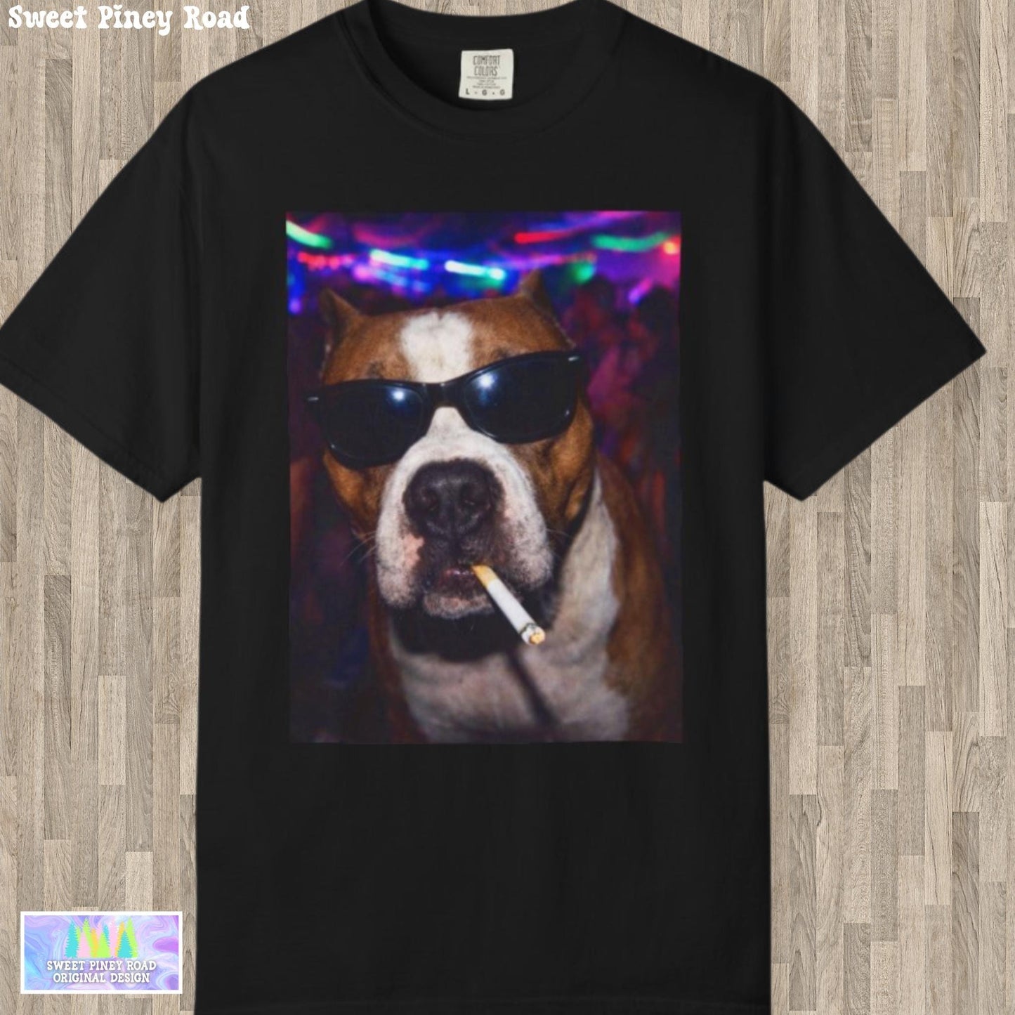 Funny Pitbull Shirt, Hilarious Bully Dogs Smoking Night Club T-Shirt, Party Animal Tee Gift, I Got That Dog In Me y2k Rave Themed Tshirt