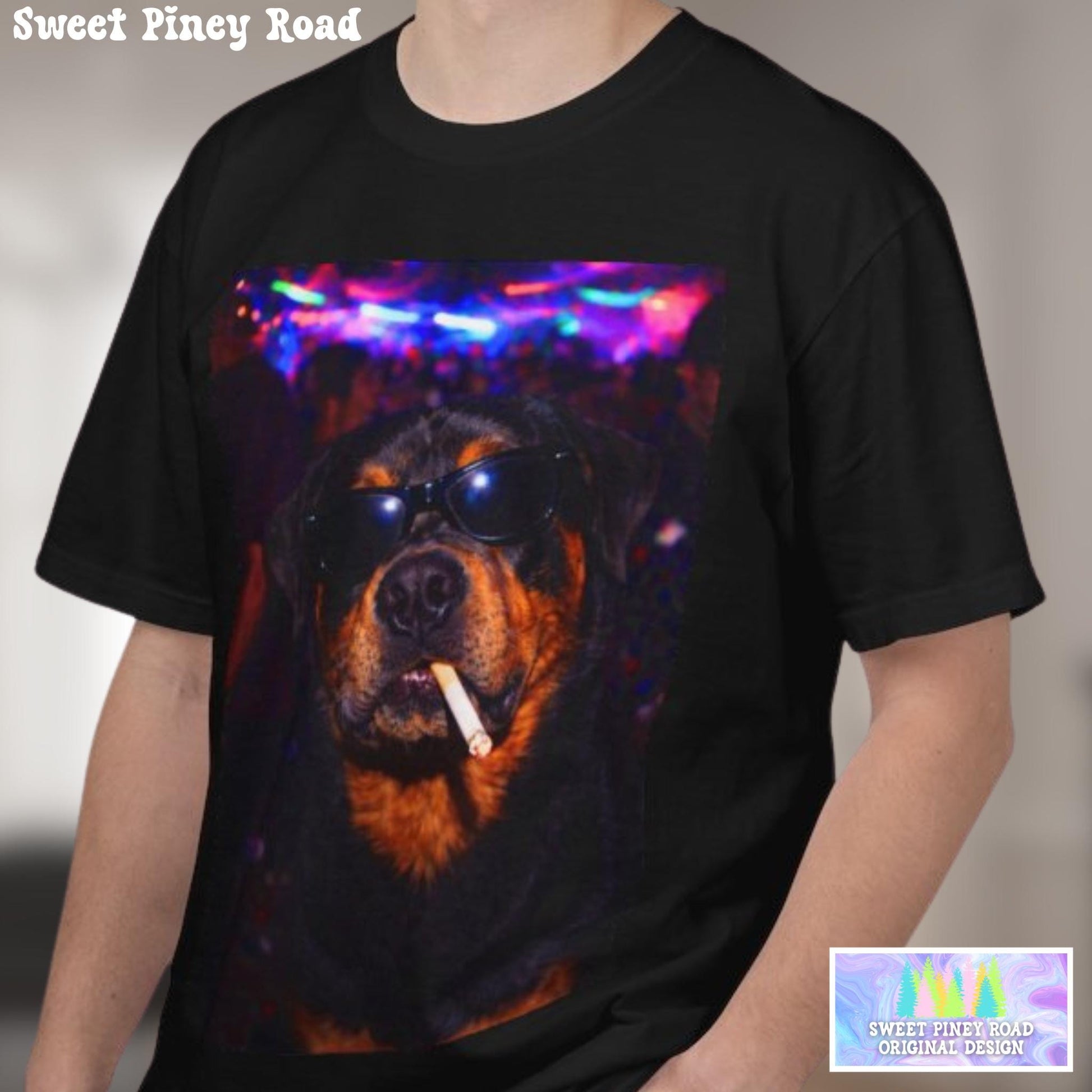 Funny Rottweiler Shirt, Hilarious Dogs Smoking Night Club T-Shirt, Party Animal Tee Gift, I Got That Dog In Me y2k Rave Tshirt