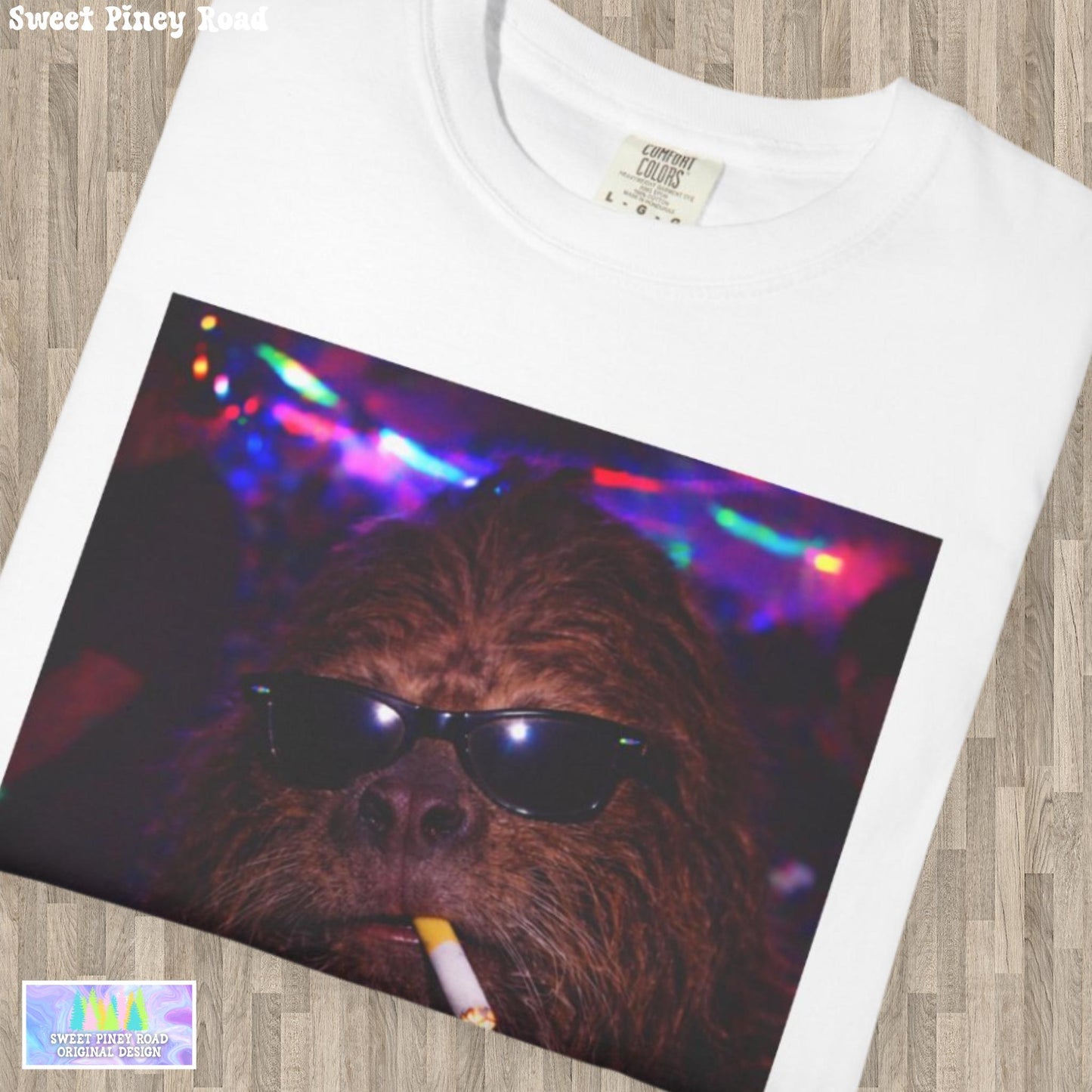 Funny Bigfoot Shirt, Hilarious Sasquatch Smoking Night Club T-Shirt, Party Animal Tee Gift, Y2k Nightlife Rave Tshirt