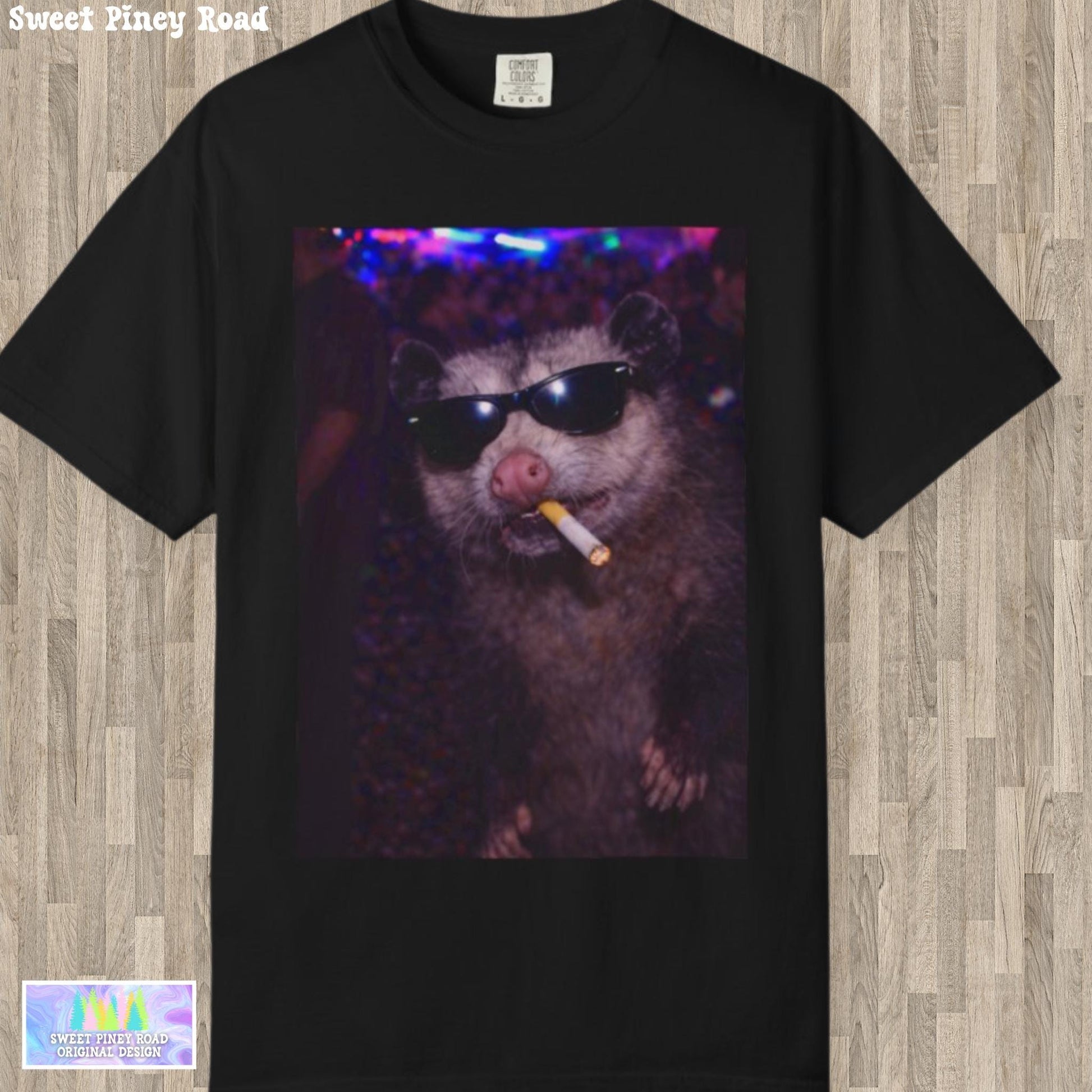 Funny Possum Shirt, Hilarious Opossum Smoking Night Club T-Shirt, Party Animal Tee Gift, Y2k Nightlife Rave Tshirt