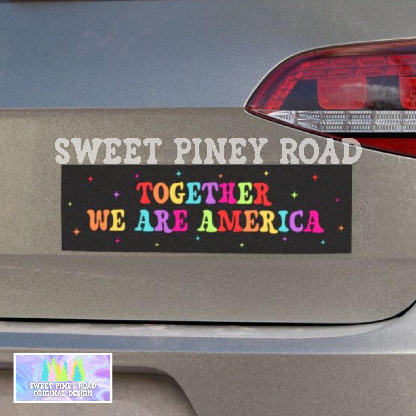 Together We Are America Car Magnet, FDT Bumper Sticker, Anti Trump MAGA Rainbow Decal, F*ck ICE, Latin Pride, Protest Rally Against Racism