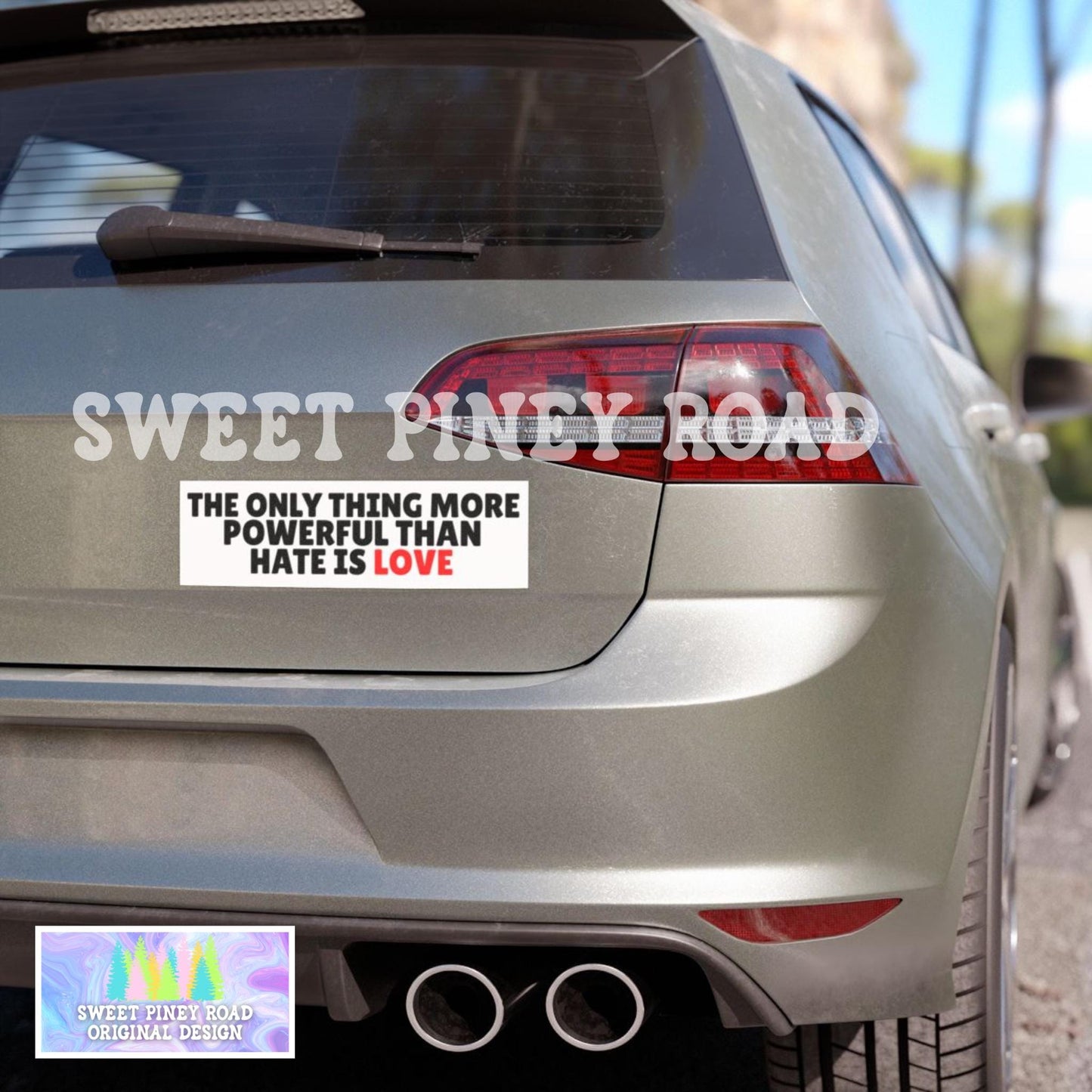 The Only Thing More Powerful Than Hate Is Love Car Magnet, F*ck ICE Bumper Sticker, Anti Trump MAGA Latin Pride, Fight Racism FDT