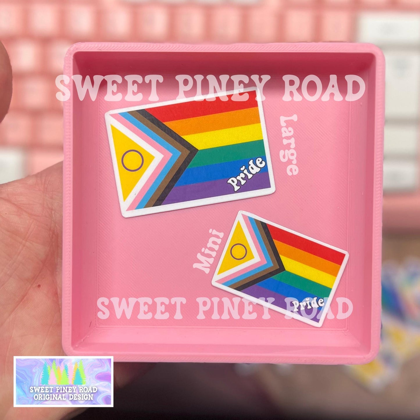 Intersex-inclusive Progress Flag Sticker Pack, Gay LGBTQIA+ Glossy Rainbow Stickers, Pride Parade and Festival Handouts