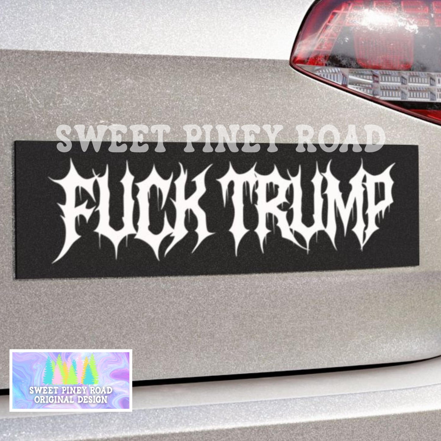 F*ck Trump Metalcore Car Magnet, Alternative Goth FDT Bumper Sticker, Gothic Font Decal, Deathcore Hardcore Anti Trump Pro Immigration Gift