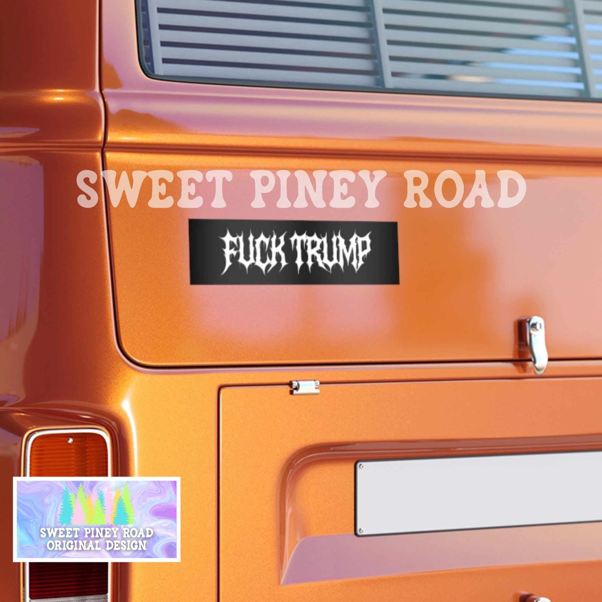 F*ck Trump Metalcore Car Magnet, Alternative Goth FDT Bumper Sticker, Gothic Font Decal, Deathcore Hardcore Anti Trump Pro Immigration Gift