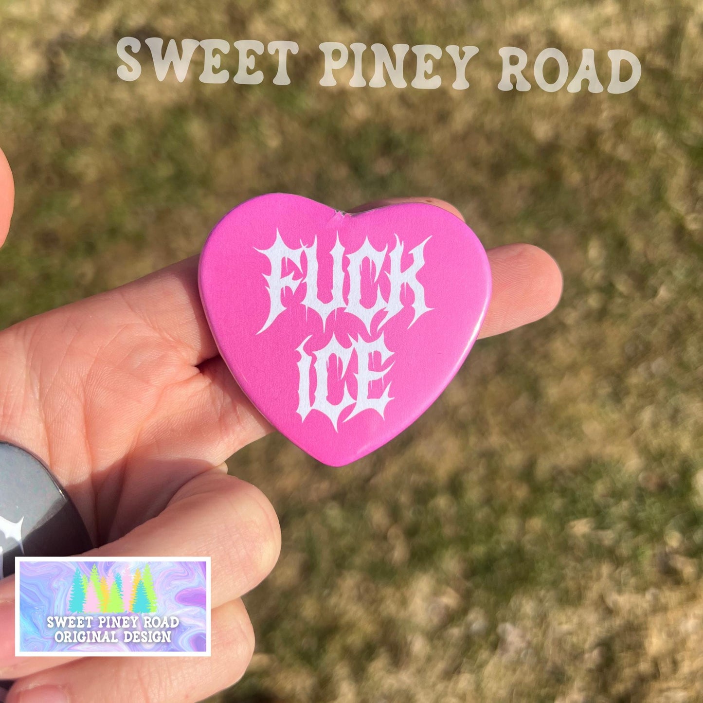F*ck ICE Metalcore Heart Button Pin, Alternative Goth Abolish ICE Y2K Buttons, Deathcore Hardcore FDT, Anti Trump Pro Immigration