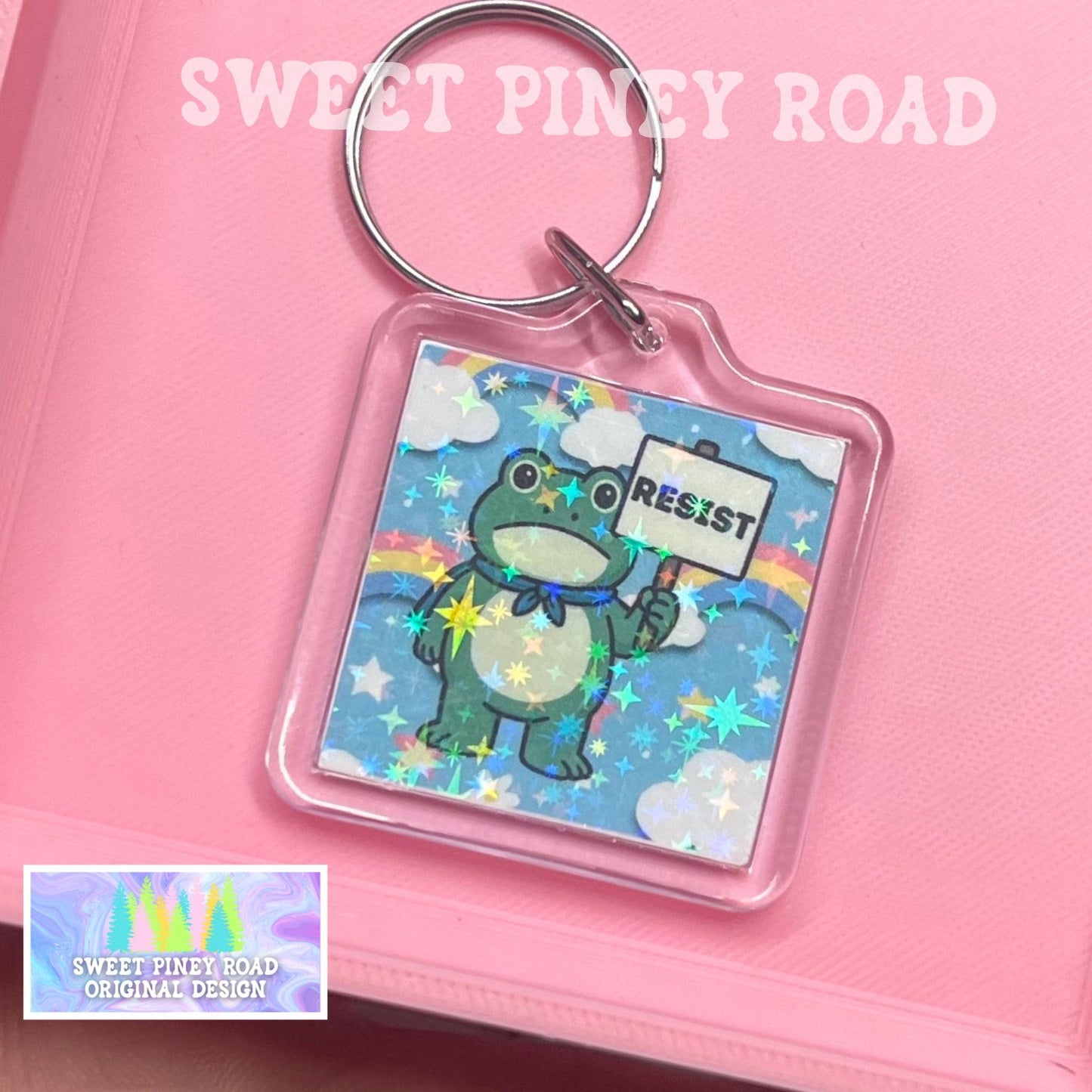 Resist ICE Frog Keychain, Abolish ICE Political Bag Charm, Chinga La Migra, Anti Trump Protest Acrylic Bag Tag, FDT Gift For Democrat