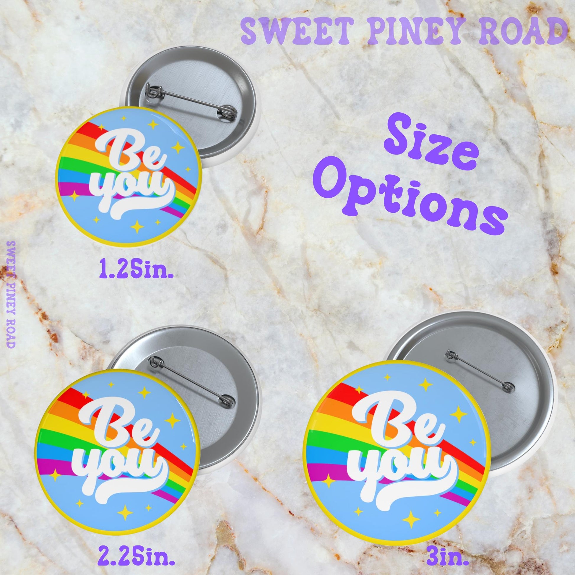 LGBTQIA+ Pride Button, Be You Gay Rights Pin, Rainbow Buttons, Rally Lesbian Bisexual Ally Pins