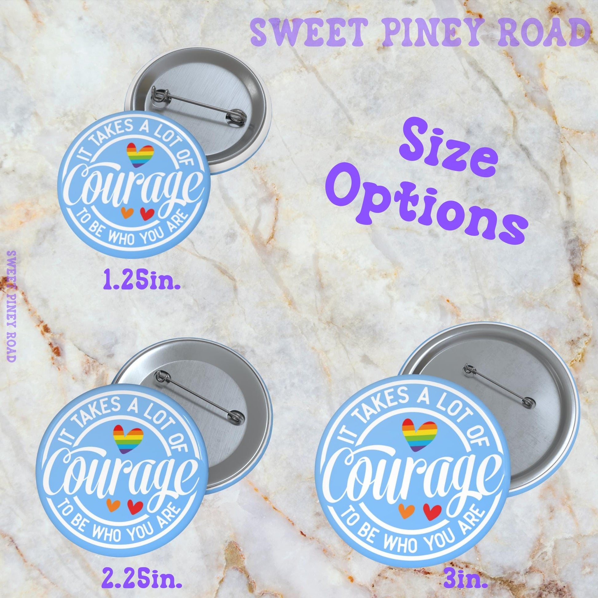 LGBTQIA+ Courage Pride Pin, Button Pins for Gay Lesbian Bisexual Festival, Inclusion Love Wins