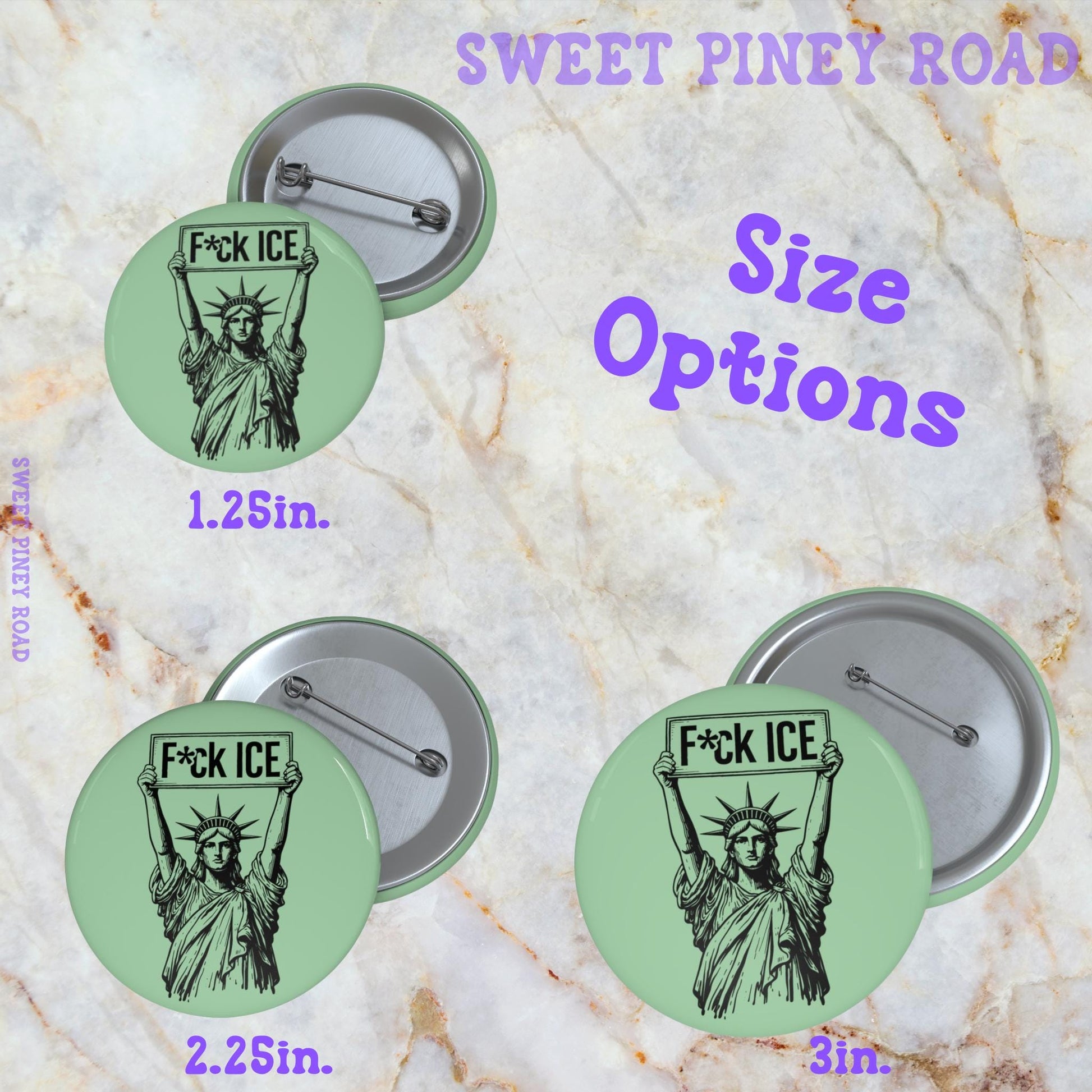 F*ck ICE Pin, Anti Trump Anti-MAGA Pinback, Liberal Rally Merch, Buttons for FDT Protest Rally, Leftist Gift Idea, Lady Liberty Abolish Ice