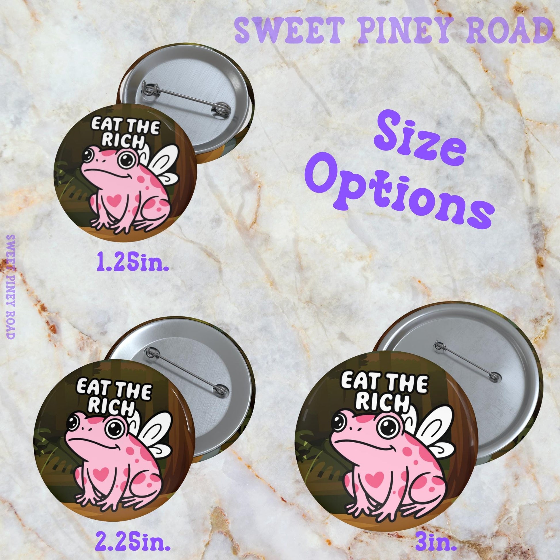 Eat The Rich Pin, Y2k Pink Toad Protest Merch, Cute FDT Button For Rally, Fairy Theme Pinback Buttons, Pro Democracy