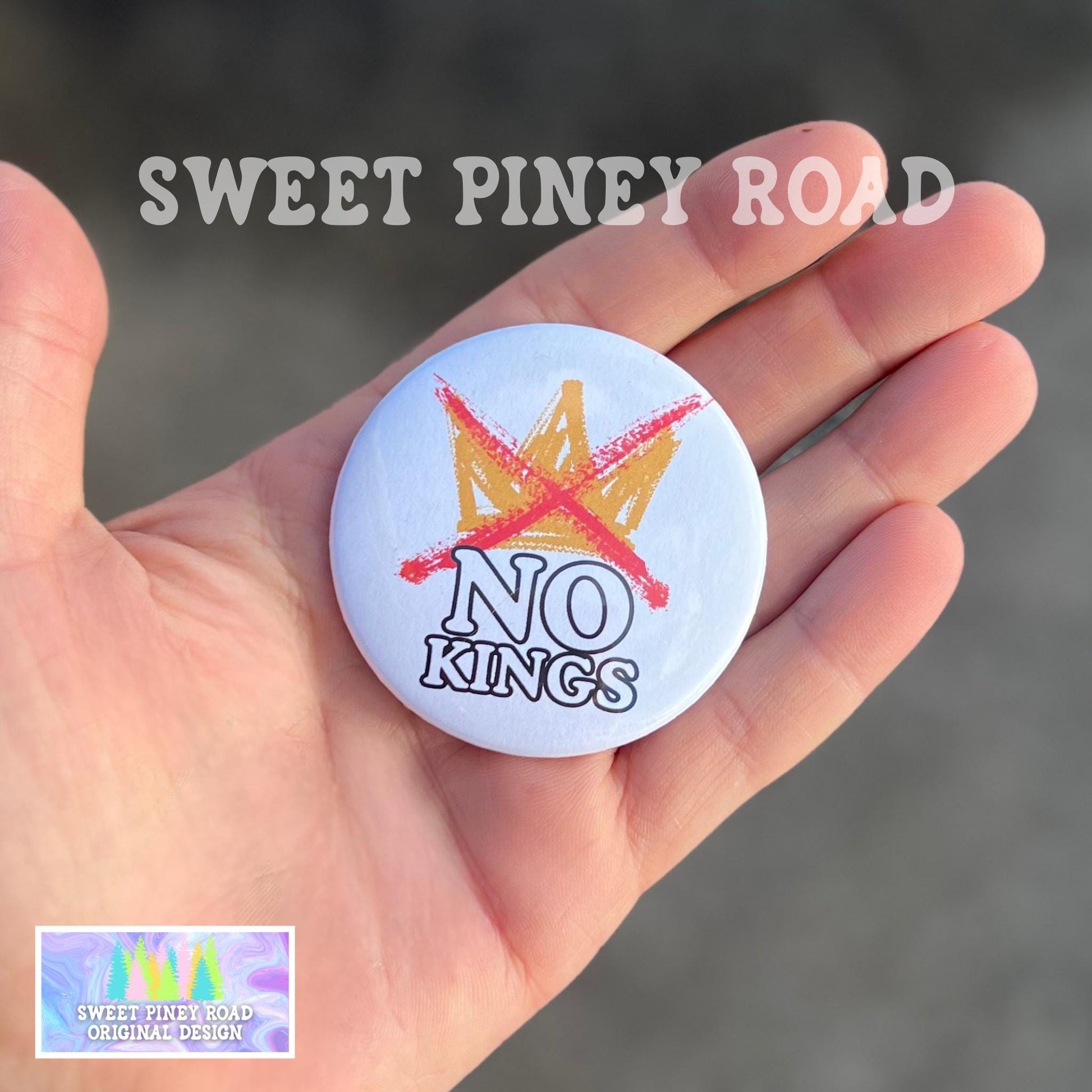 No Kings Button Pin, FDT Protest Rally Merch, Abolish ICE Accessory, We The People Leftist Gift, Anti Trump Political