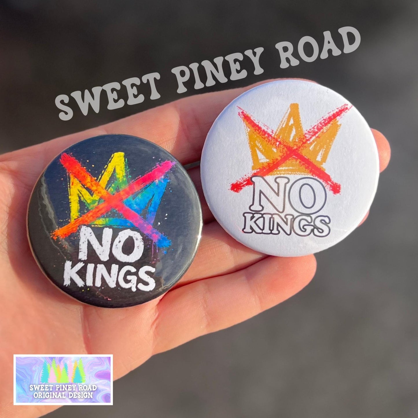 No Kings Button Pin, FDT Protest Rally Merch, Abolish ICE Accessory, We The People Leftist Gift, Anti Trump Political