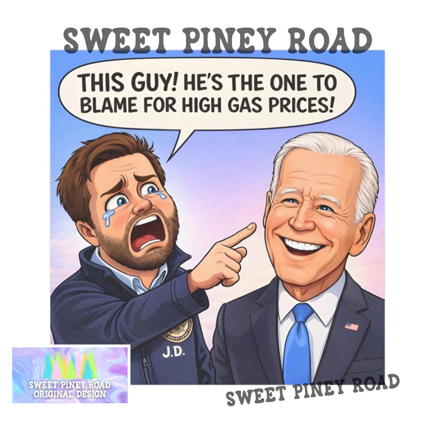 JD Blames Joe For High Gas Prices Funny Car Magnet, Anti-Trump FDT Vehicle Decor, Liberal Humor Gift, Not My President