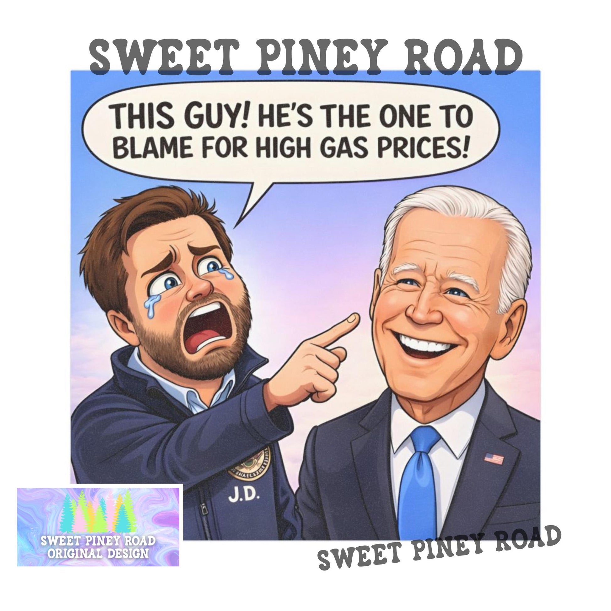 JD Blames Joe For High Gas Prices Funny Car Magnet, Anti-Trump FDT Vehicle Decor, Liberal Humor Gift, Not My President