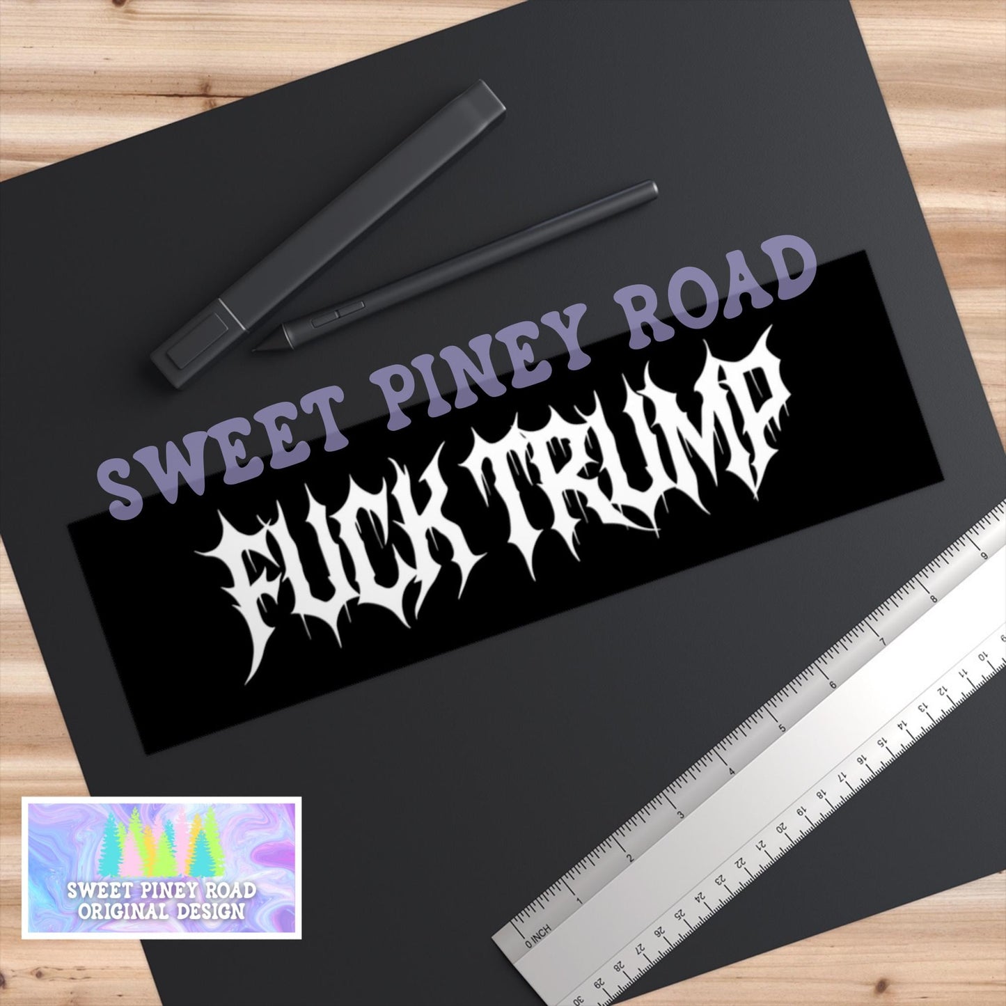 F*ck Trump Metalcore Car Magnet, Alternative Goth FDT Bumper Sticker, Gothic Font Decal, Deathcore Hardcore Anti Trump Pro Immigration Gift