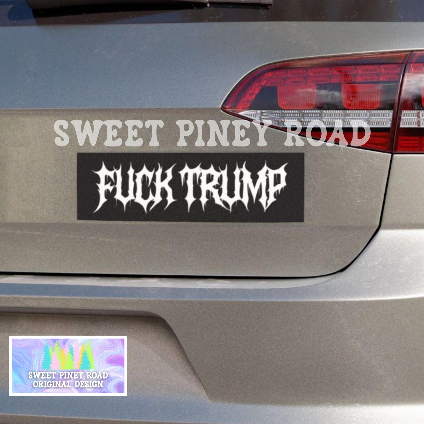F*ck Trump Metalcore Car Magnet, Alternative Goth FDT Bumper Sticker, Gothic Font Decal, Deathcore Hardcore Anti Trump Pro Immigration Gift