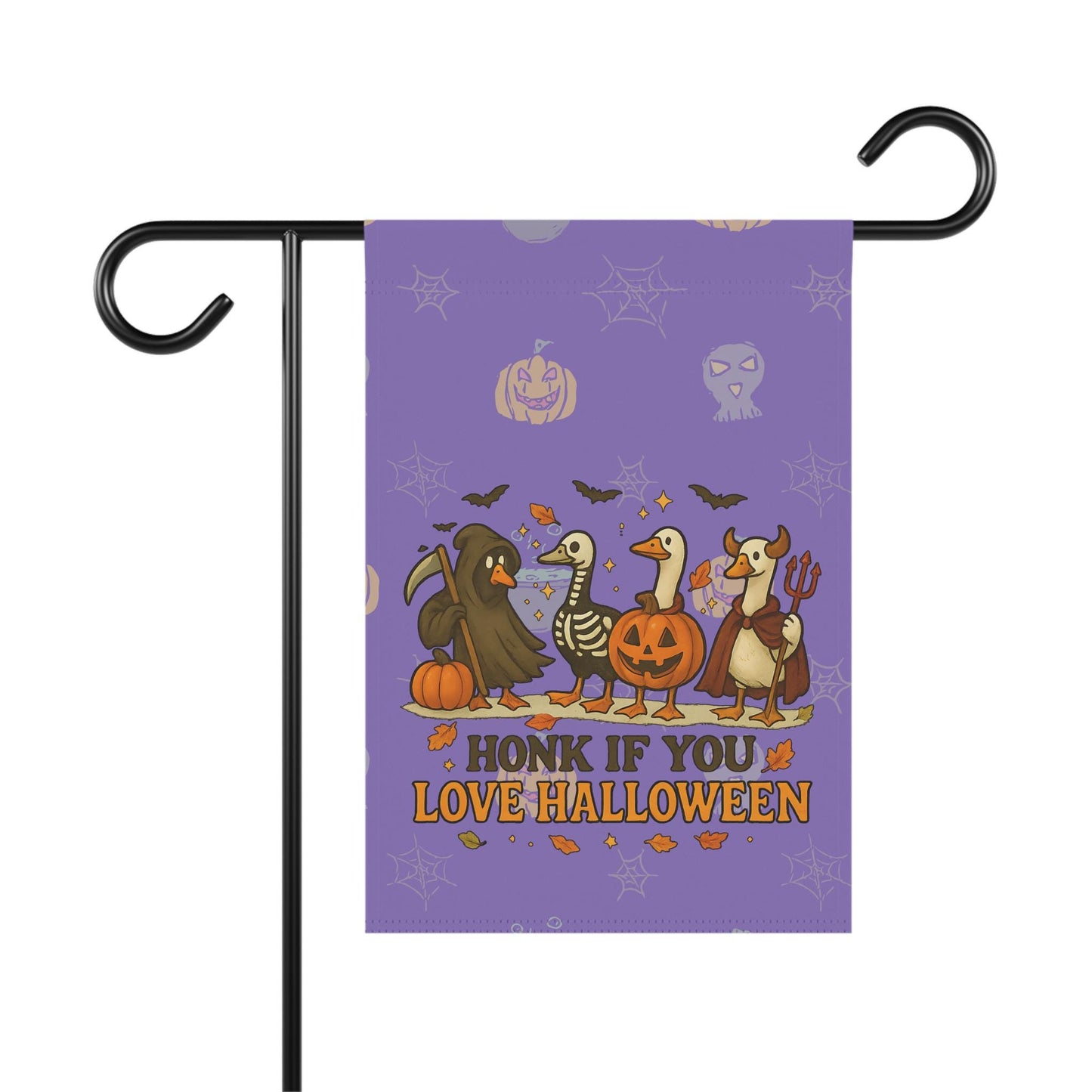 Halloween Goose Yard Flag, Adorable Spooky Ducks Garden Banner, Funny Fall Decor for Outside, Waterproof Vintage Costumes