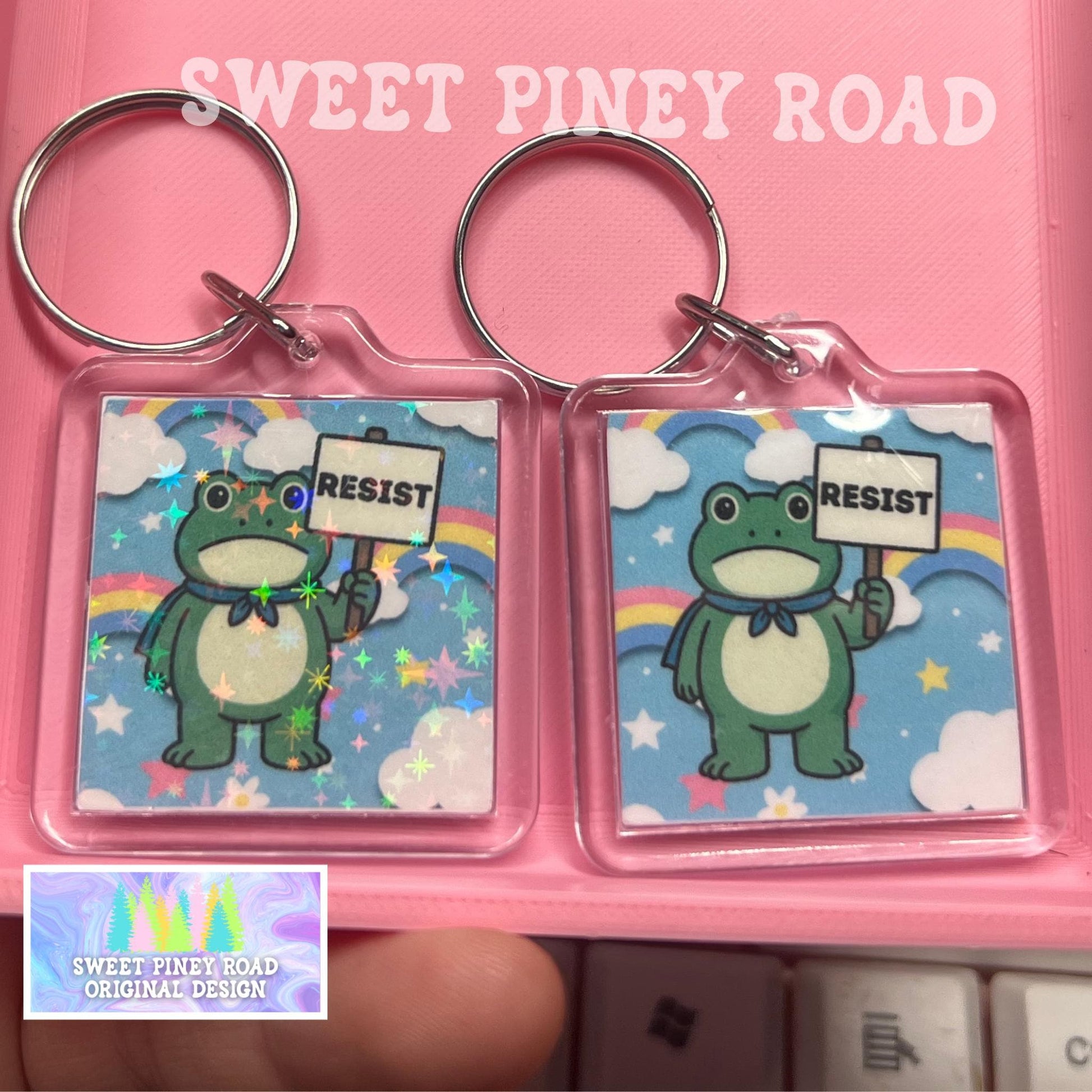 Resist ICE Frog Keychain, Abolish ICE Political Bag Charm, Chinga La Migra, Anti Trump Protest Acrylic Bag Tag, FDT Gift For Democrat