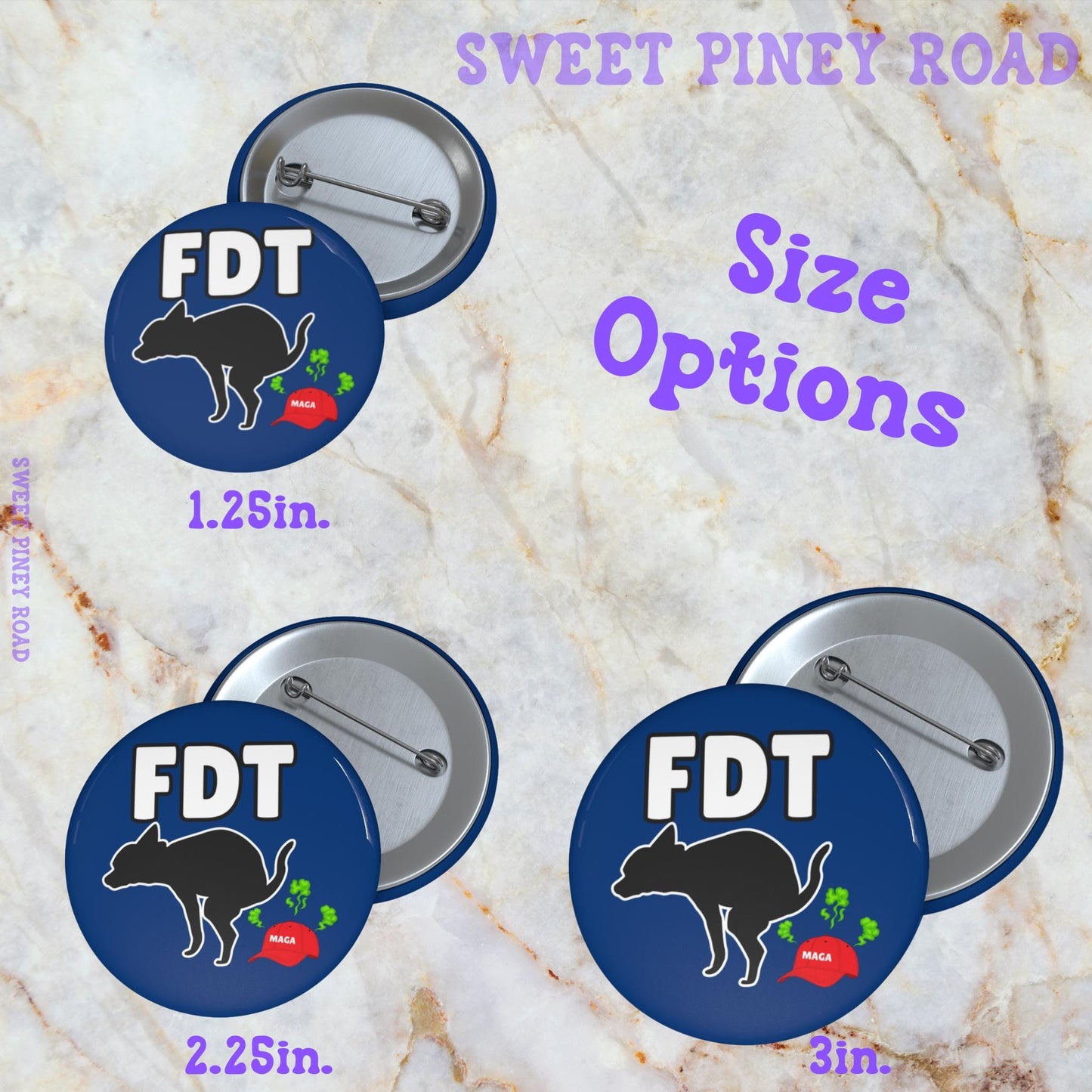 Funny FDT Pin, Hilarious Anti Trump Button, Liberal Rally Merch, Buttons for No Kings Protest, F*ck ICE Pinback