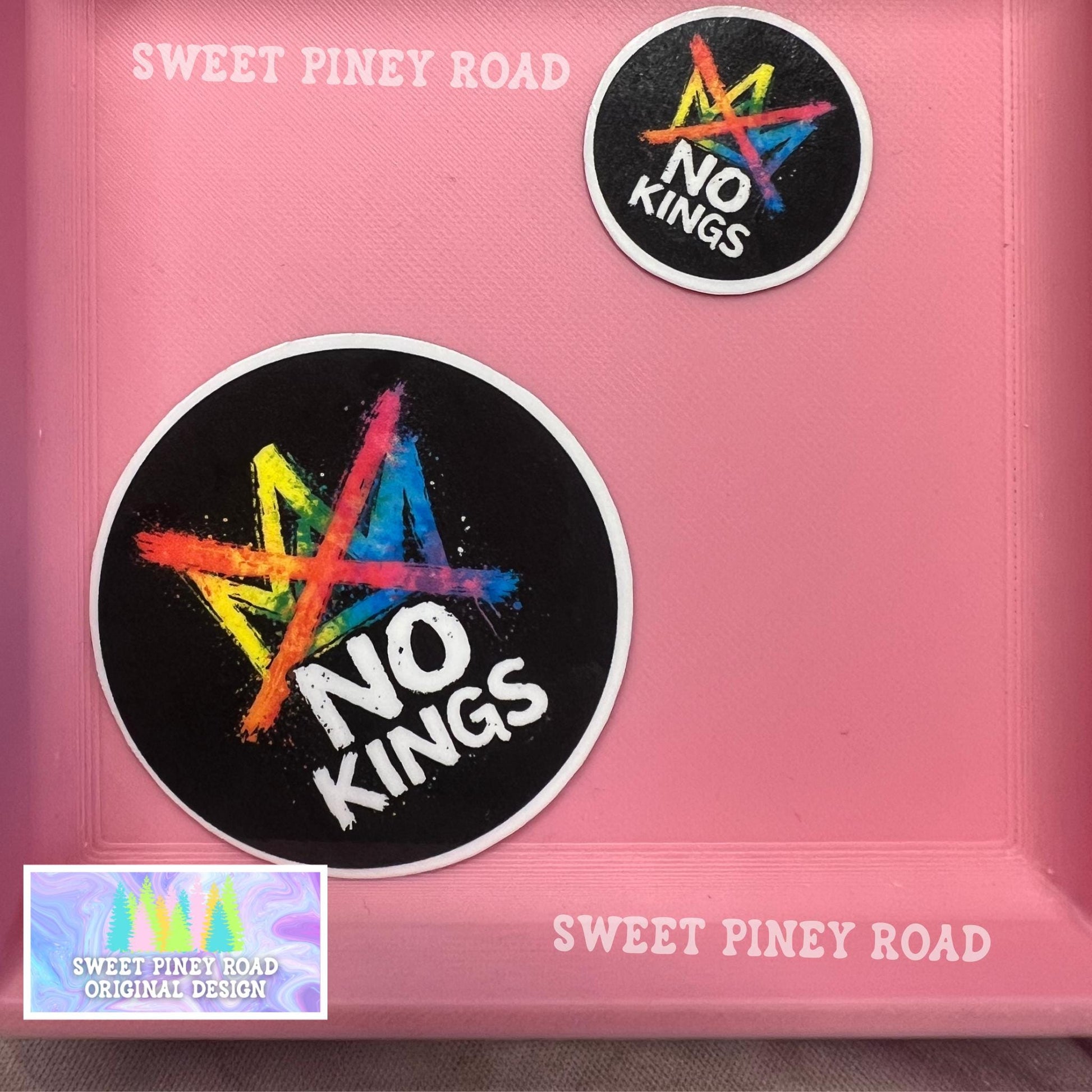 No Kings In America Protest Sticker Pack, Anti-Trump Glossy! Rally Stickers, Anti ICE Liberal, Democracy Not Oligarchy, Resist Fascism Decal