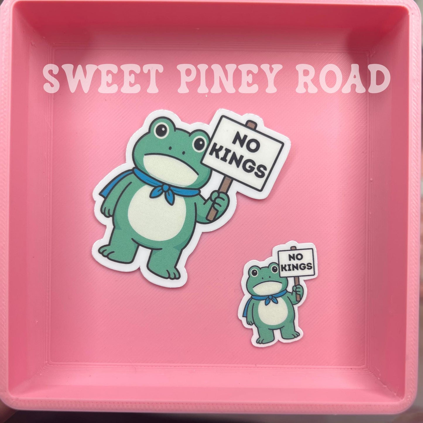 No Kings Frog Stickers, Anti-Trump Sticker Pack, Anti Ice Political Humor 2in. Glossy 15/35/50 pc, Cute Frogs Rally Protest Handouts