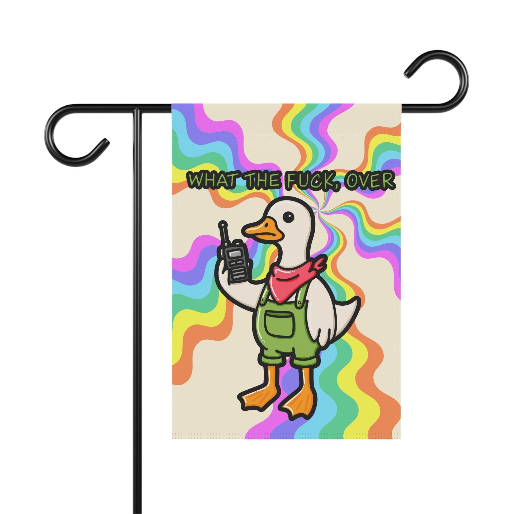 Silly Goose Yard Flag, What The F*ck Duck Garden Banner, Hilarious Weatherproof Decor for Outside