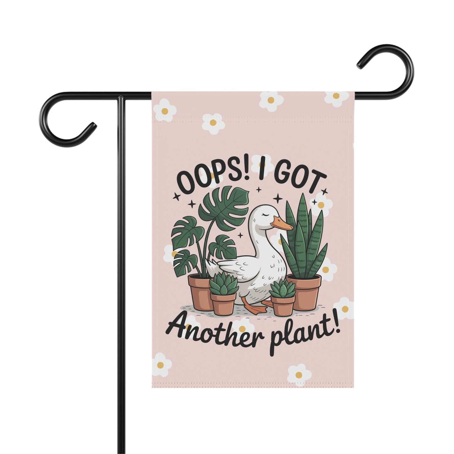 Plant Lover Silly Goose Yard Flag, Funny Duck Garden Banner, Got Another Plant Outdoor Decor Gift, Pink Farmhouse Style