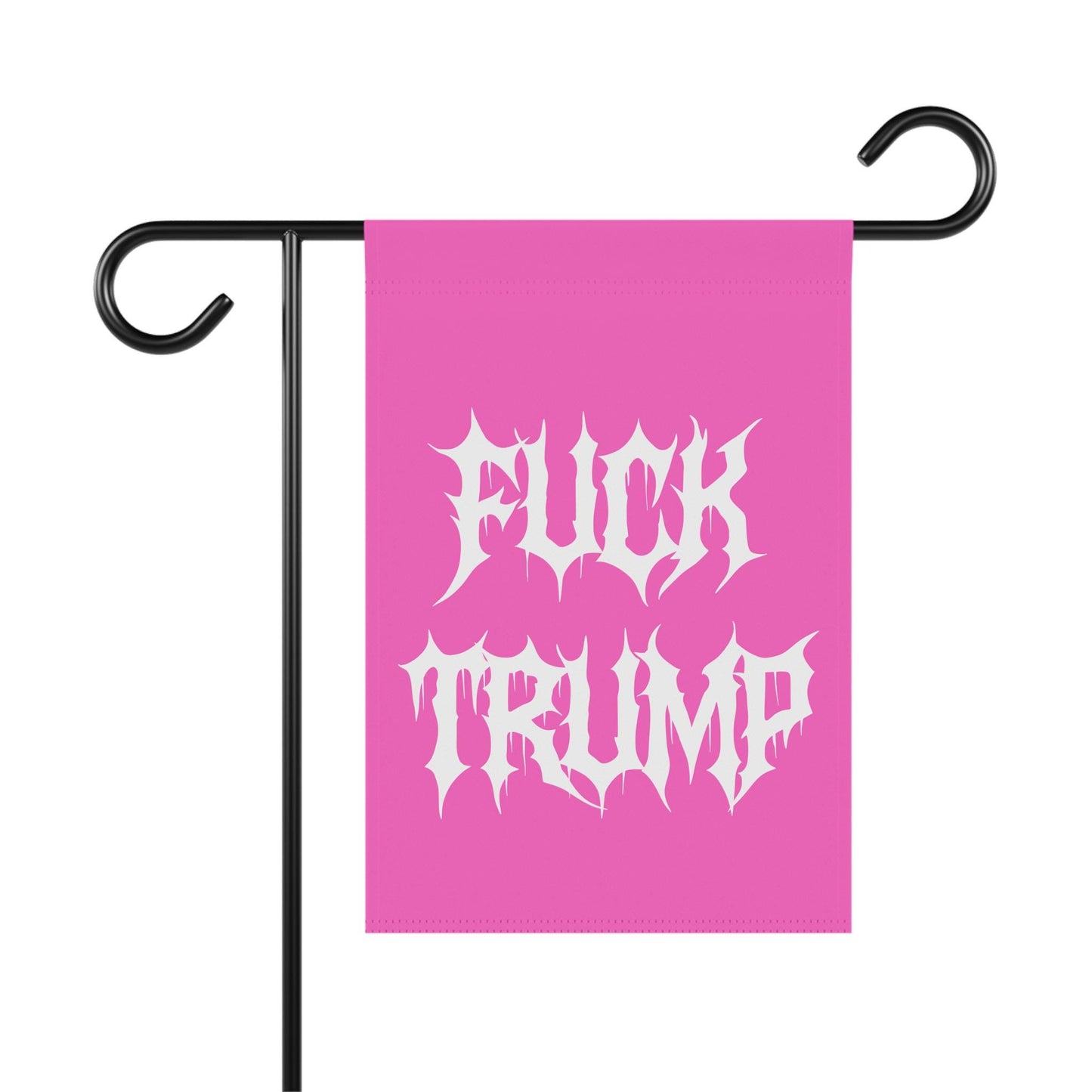 F*ck Trump Pink Metalcore Yard Flag, Alternative Goth Garden Banner, Gothic Font Outdoor Decor, Deathcore Hardcore FDT, Pro Immigration