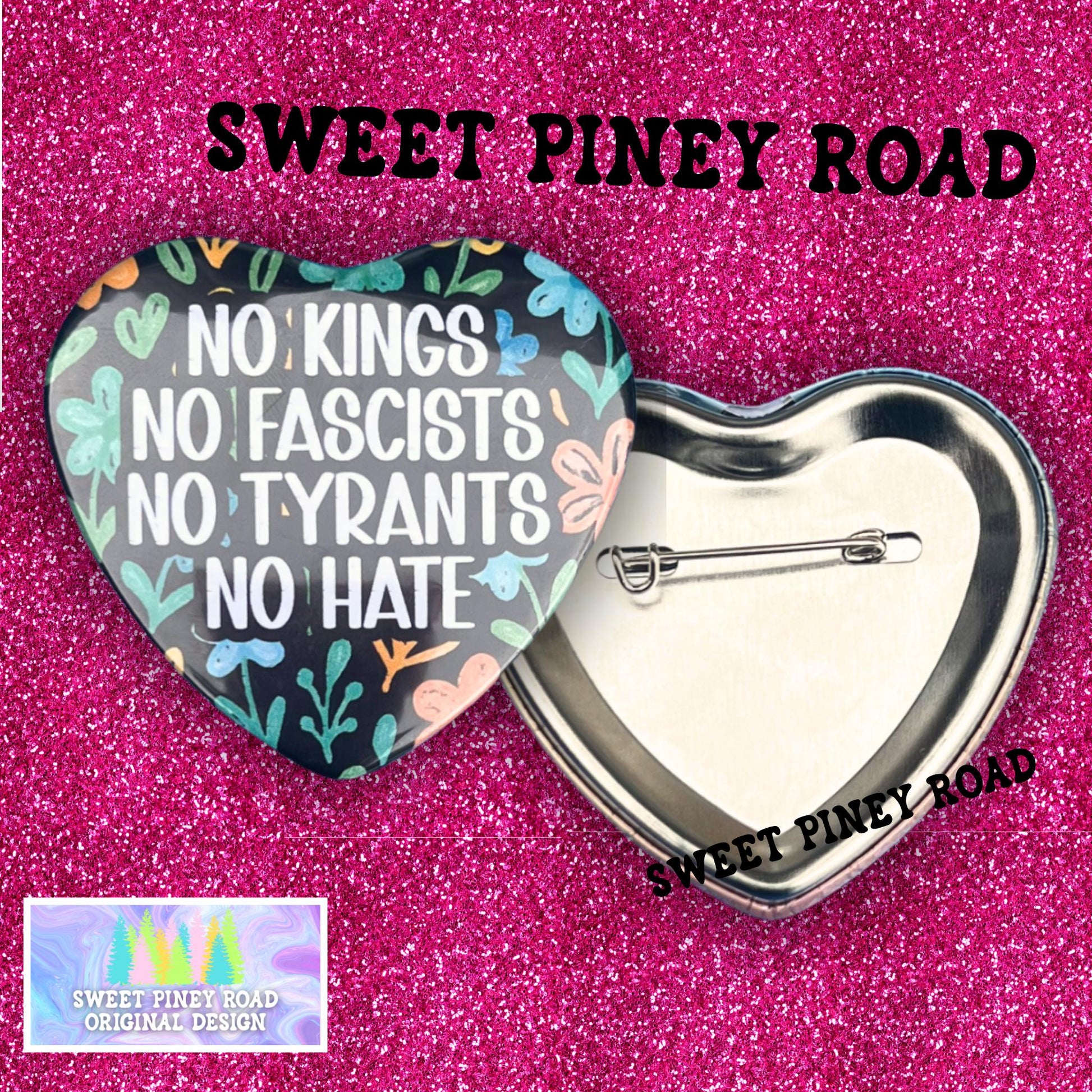 No Kings No Fascists No Tyrants No Hate Anti Trump Pin, FDT Button, Anti Trump Resist Protest Merch, Political Pin for Rally