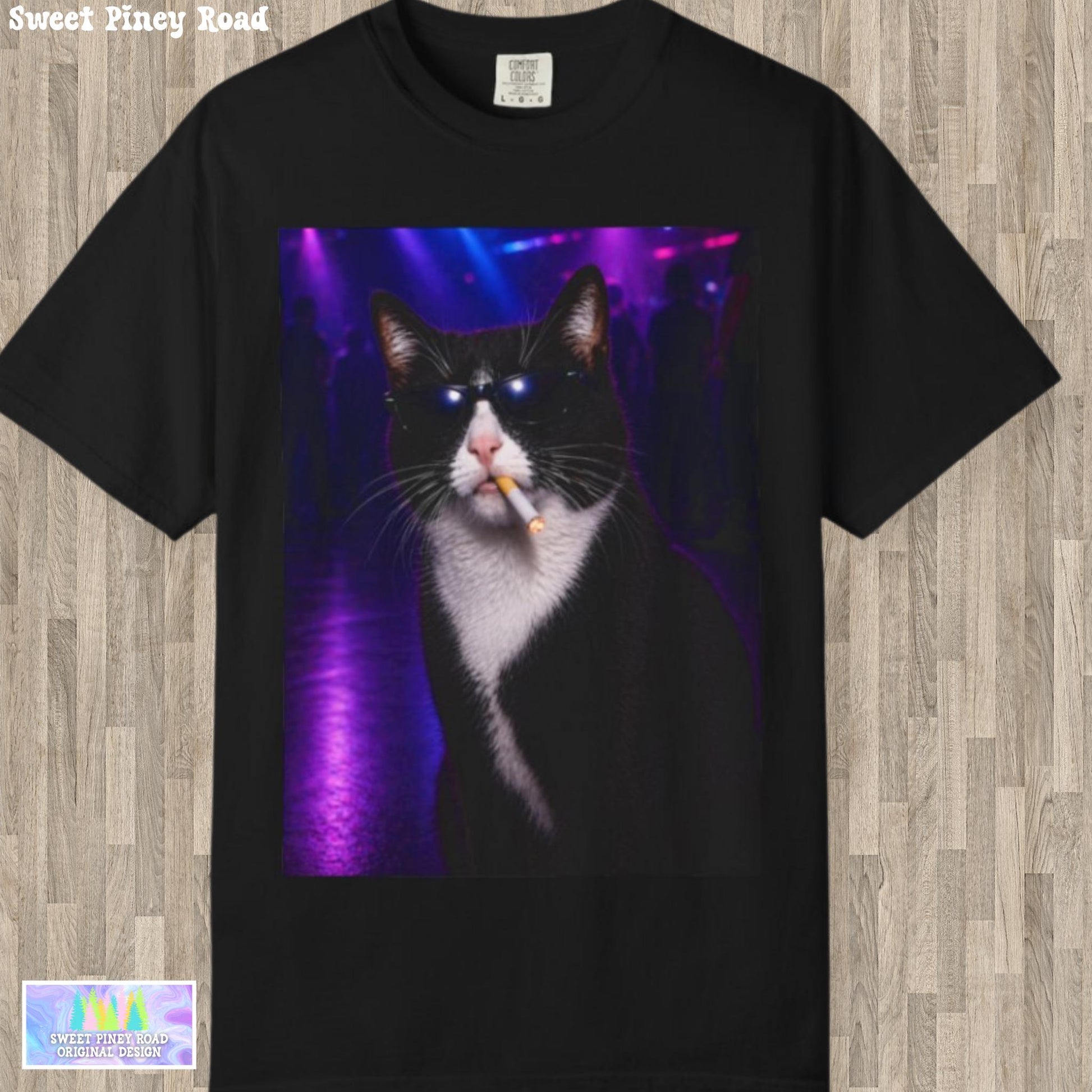 Tuxedo Cat Tshirt, Hilarious Kitty Lover Gag T-Shirt Gift Idea, Tee For Animal Lover, Cats Nightclub Shirt, Animals Doing Human Things