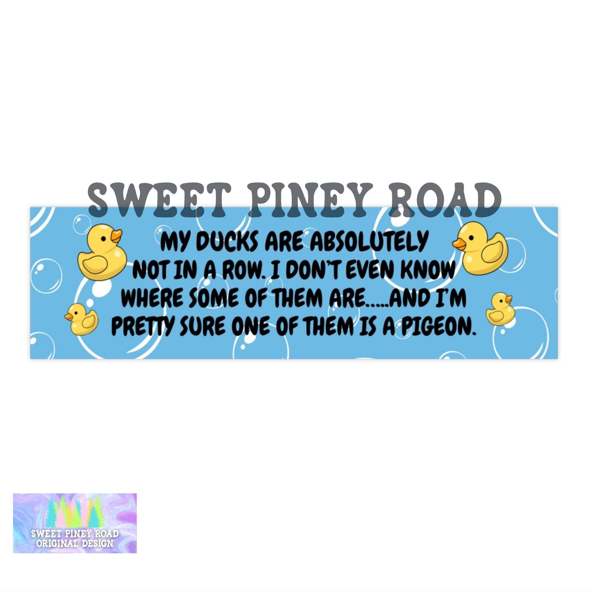 Ducks In A Row Car Magnet, Funny Bumper Sticker, Duck Lover Gag Gift, New Driver Animal Humor