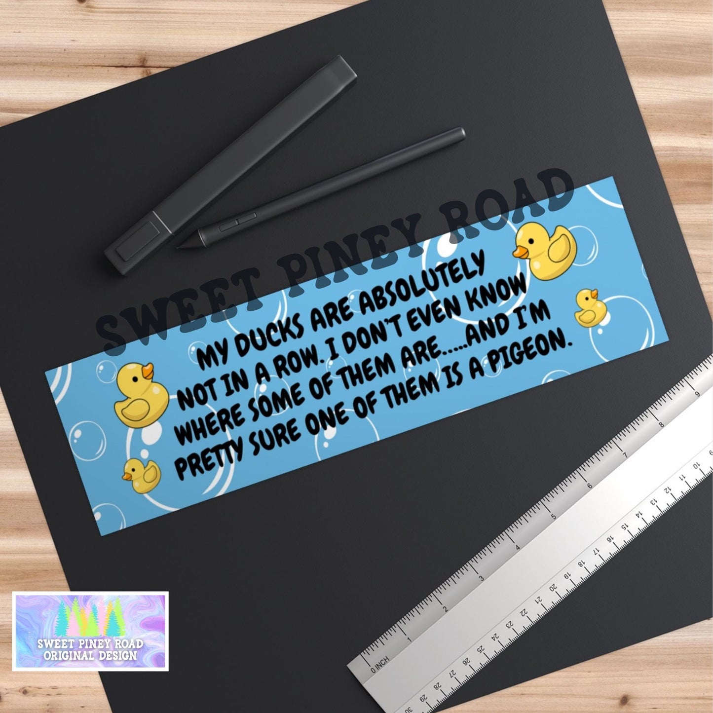 Ducks In A Row Car Magnet, Funny Bumper Sticker, Duck Lover Gag Gift, New Driver Animal Humor